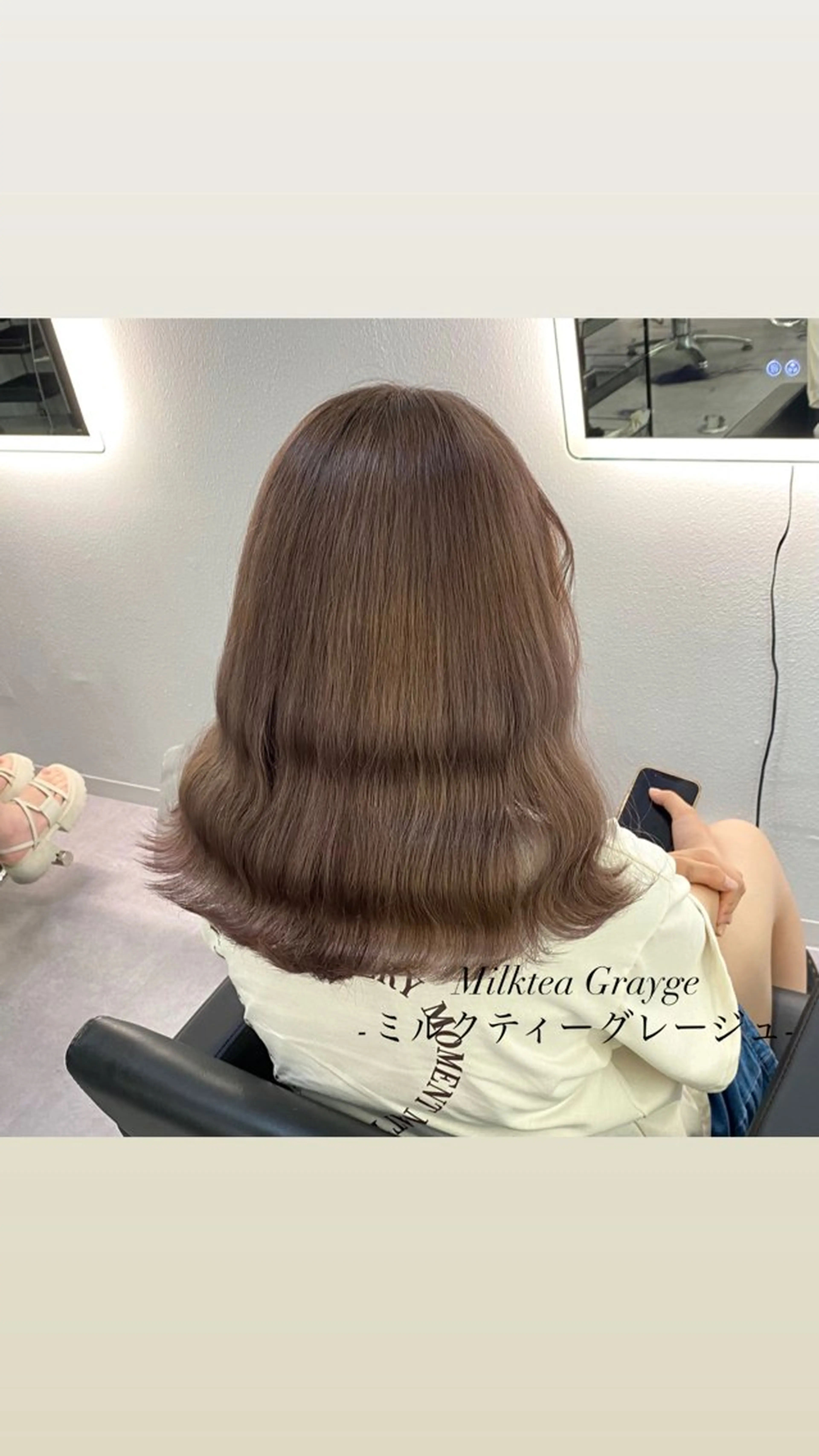 カラー ベージュカラー ブリーチ ダブルカラー グレージュ ハイトーンカラー 大阪ケアブリーチ/ ミルクティーベージュのヘアスタイル