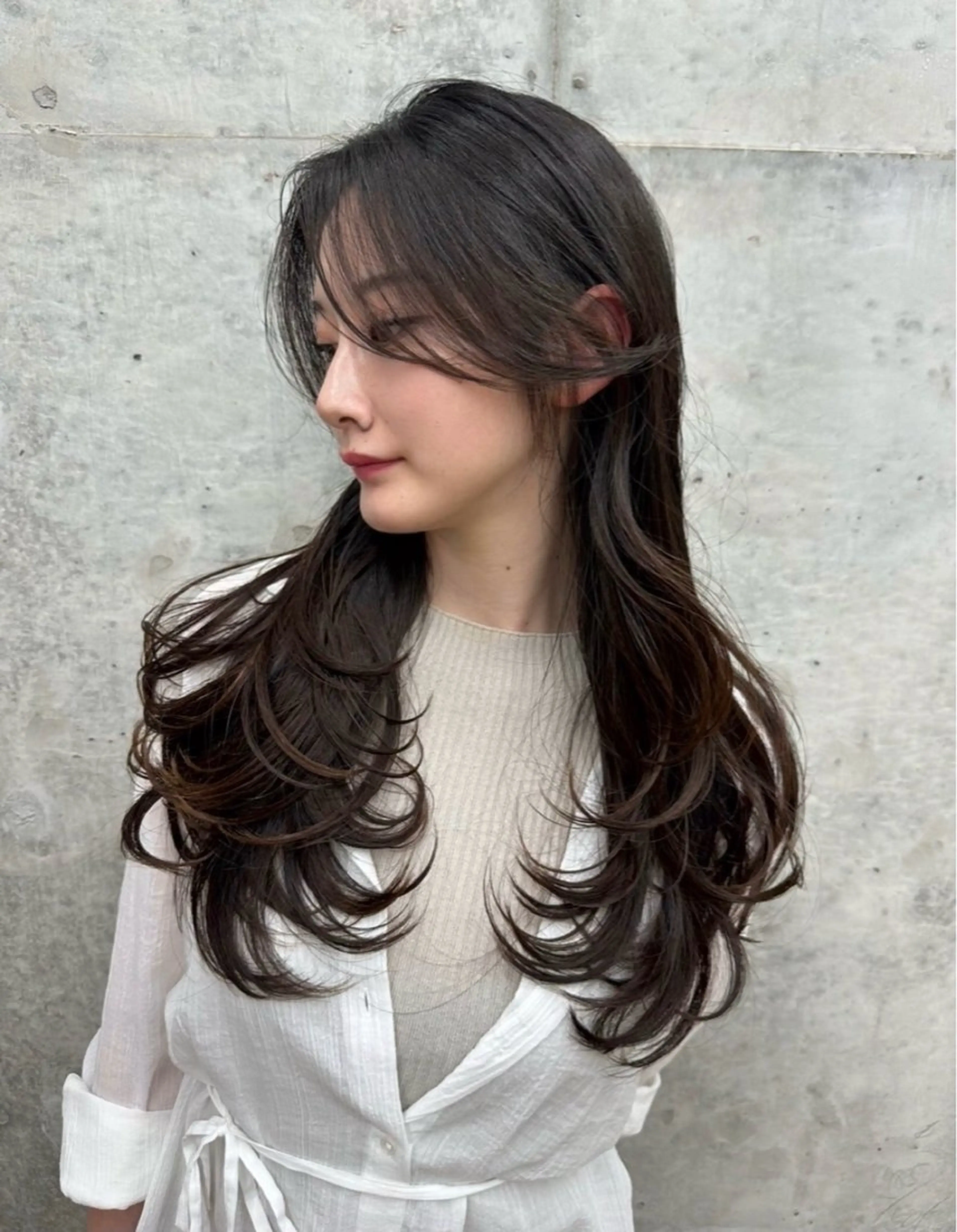 ロング 外国人風カラー 森本 笑のヘアスタイル