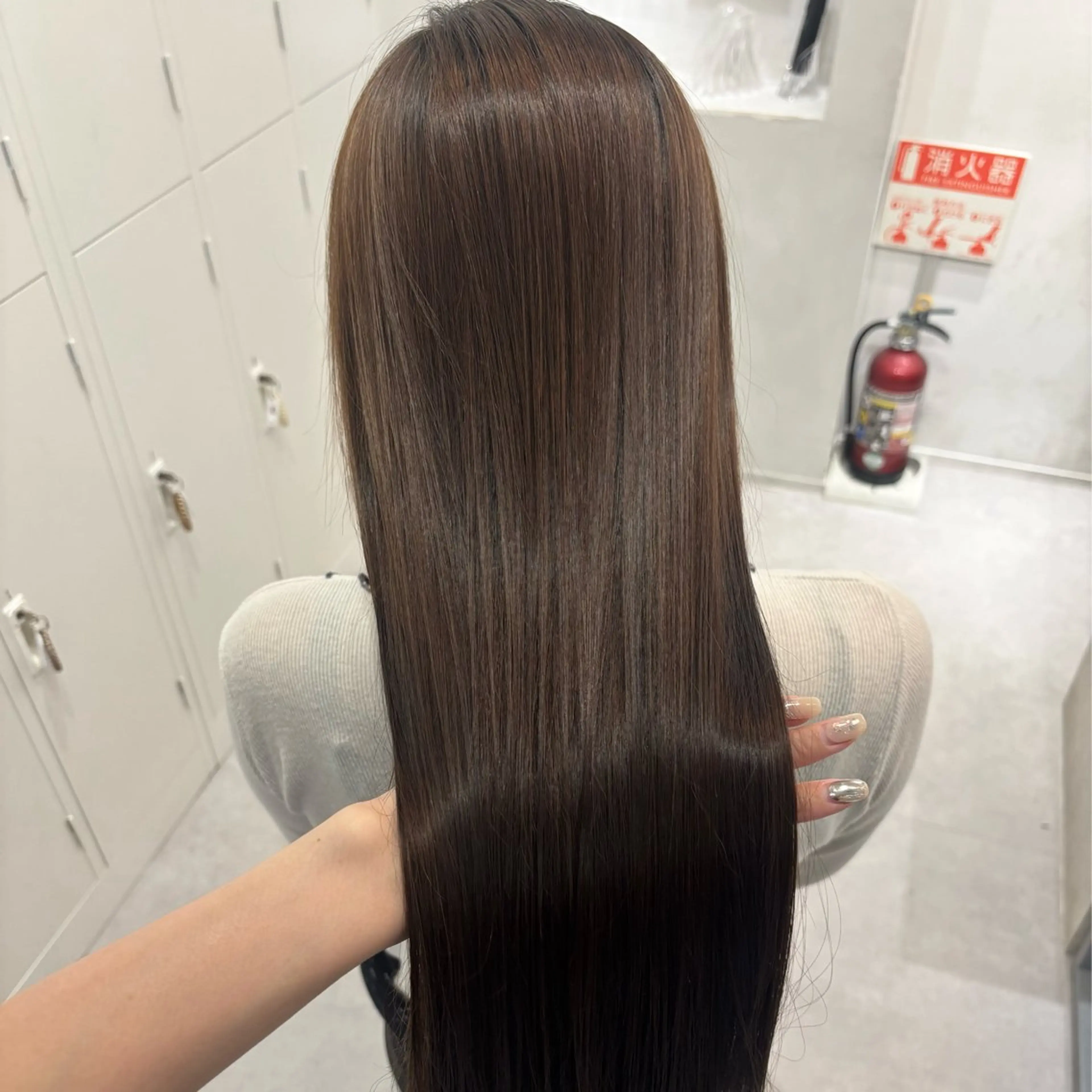ロング カット 縮毛矯正 トリートメント hina /髪質改善/カラーのヘアスタイル