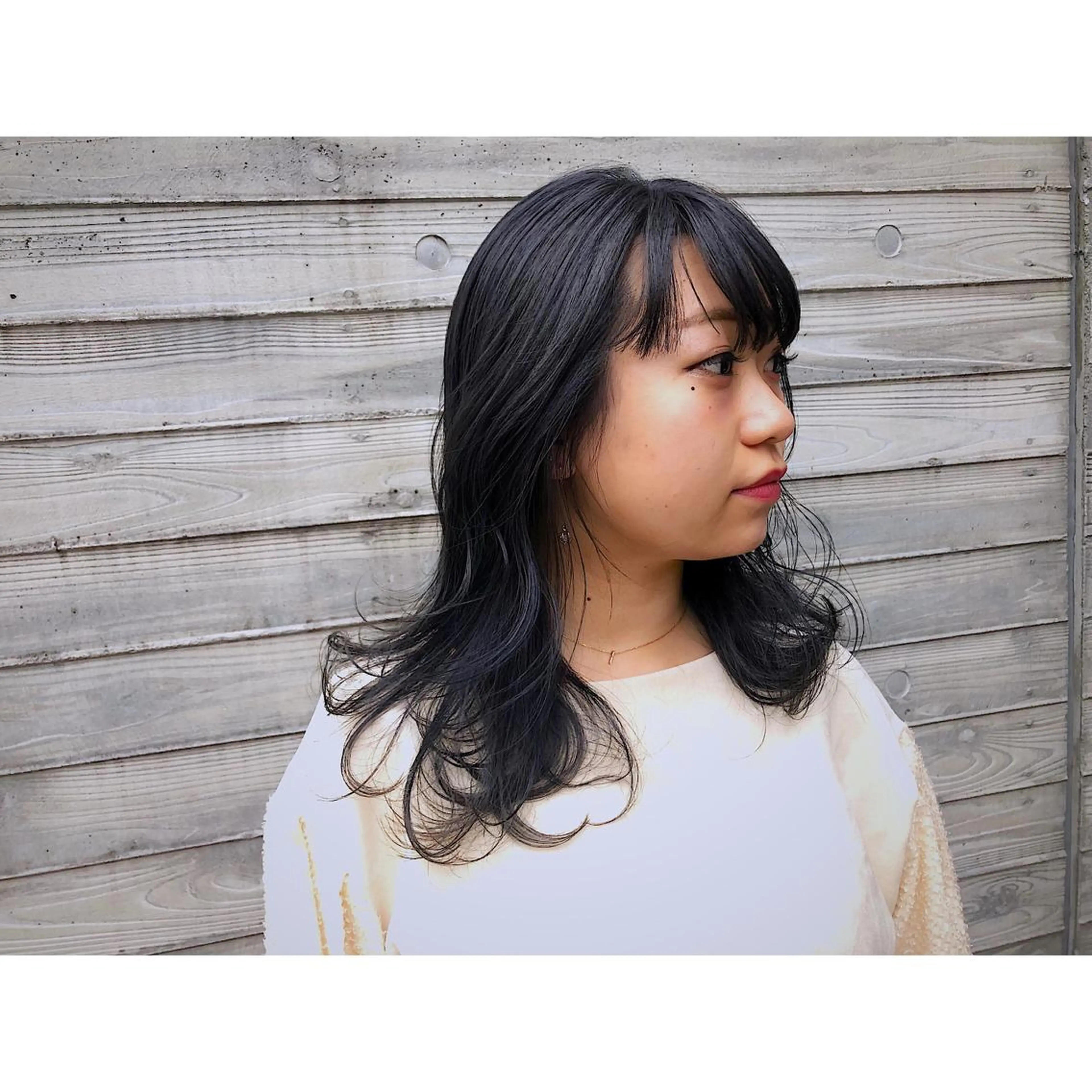 セミロング カラー パーマ ヘアアレンジ 藤井 菜緒のヘアスタイル