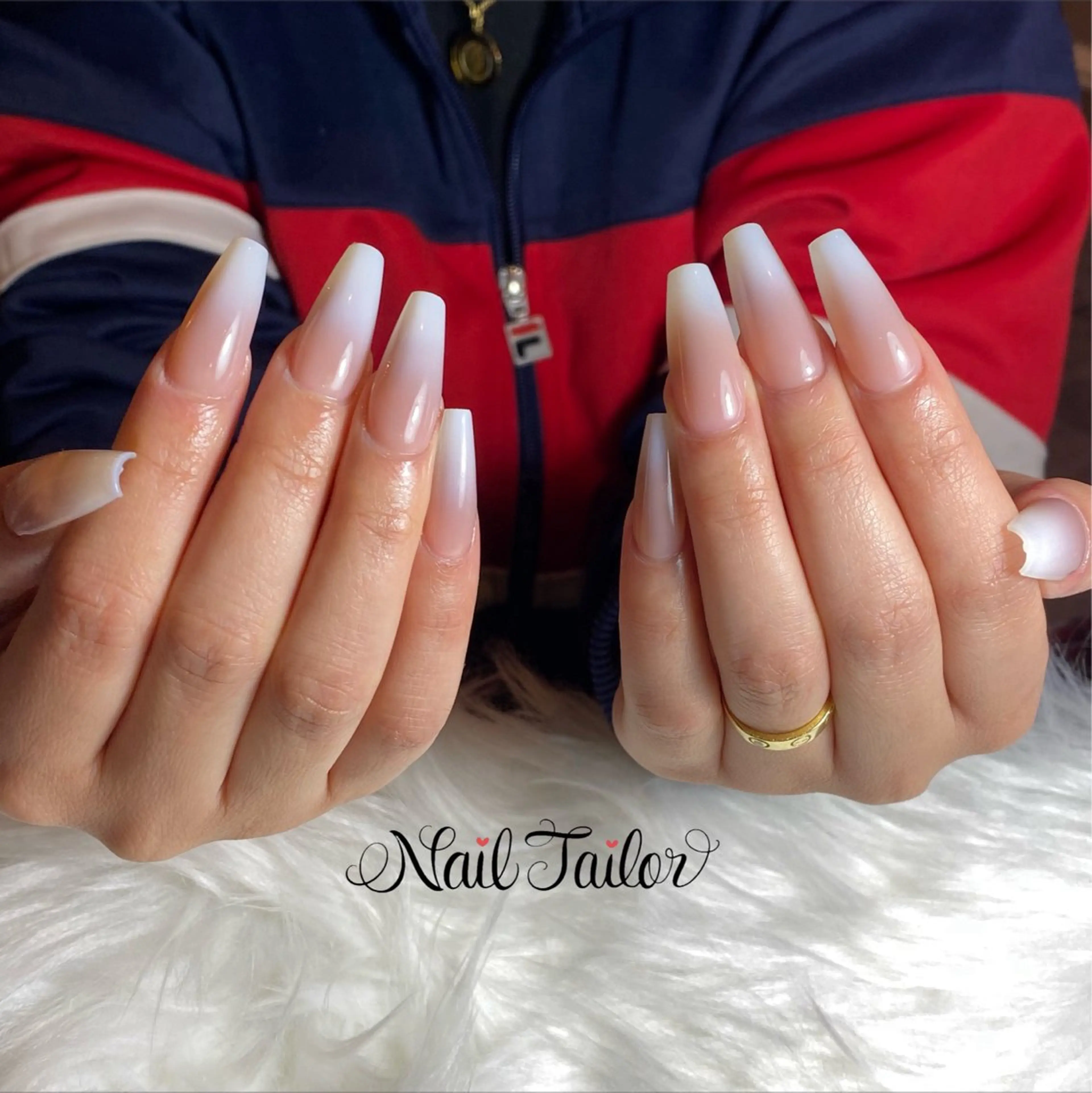 ネイル 長さ出し グラデーション スカルプネイル 春ネイル ブライダルネイル ハンドネイル NailTailor ネイルテイラーのネイルデザイン