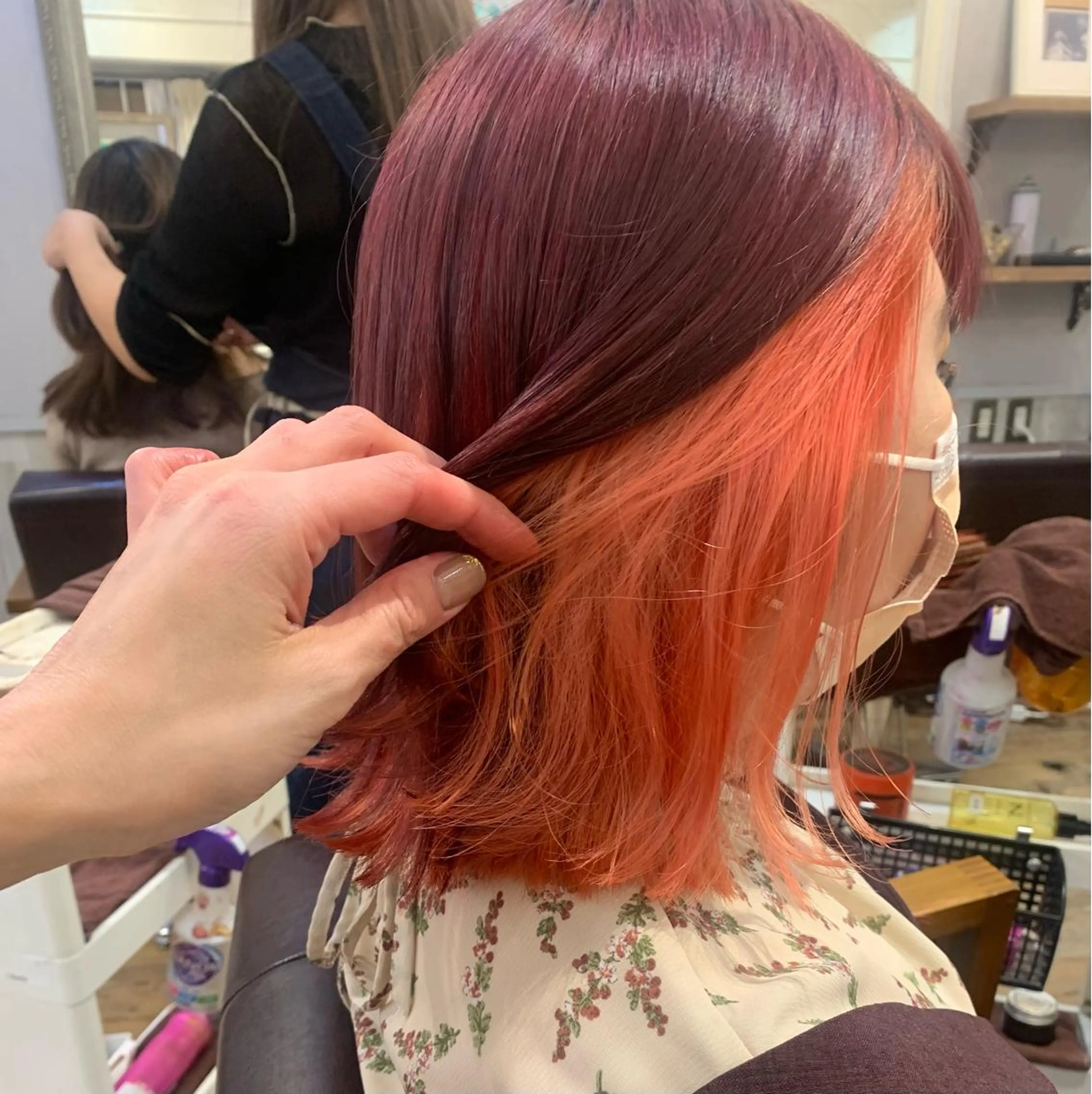 ミディアム 淡色ふんわりhair 新宿satomiのヘアスタイル