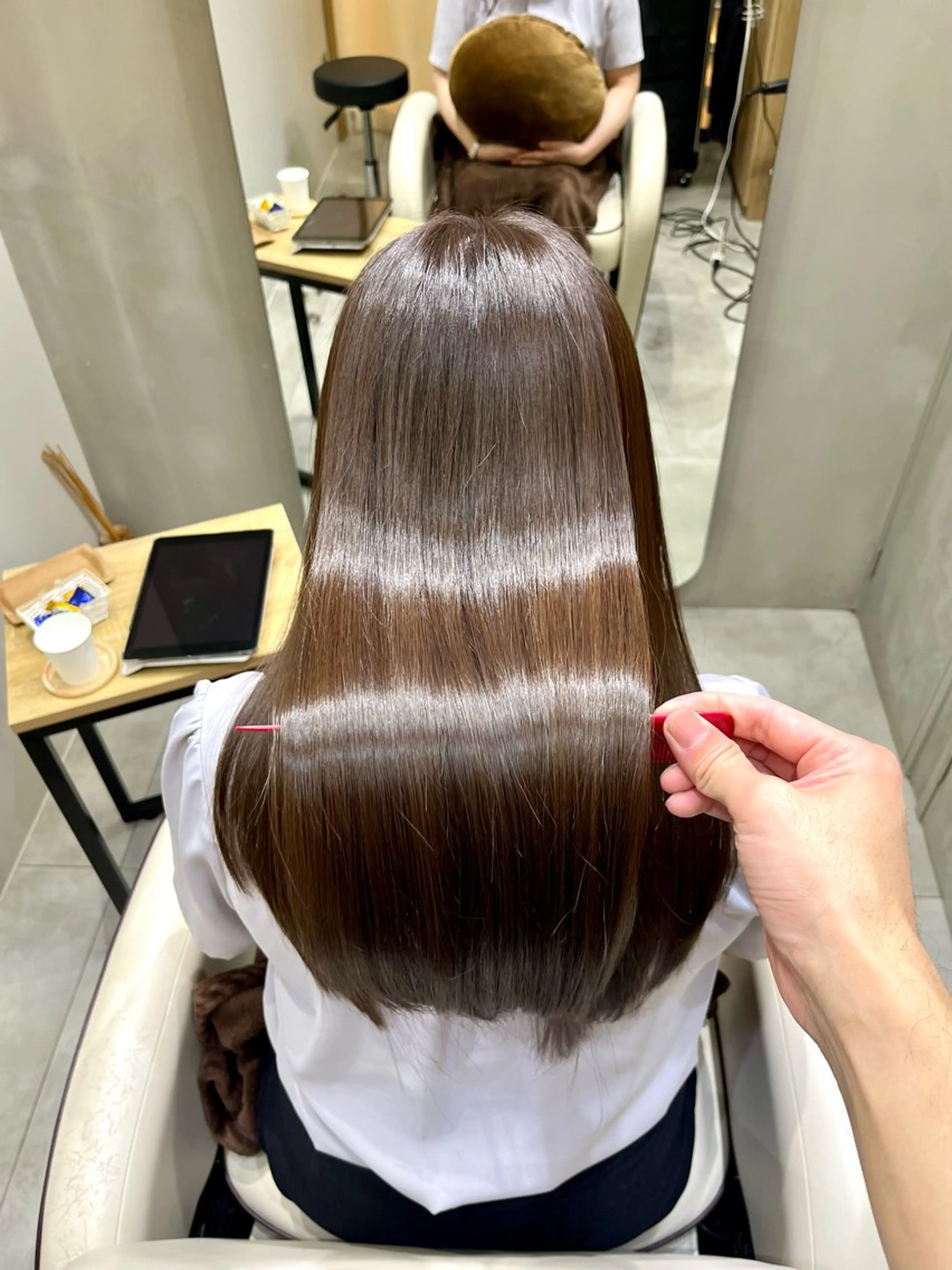 ロング 髪質改善 トリートメント おしゃれ染めで白髪を 染める/山口玲緒奈のヘアスタイル