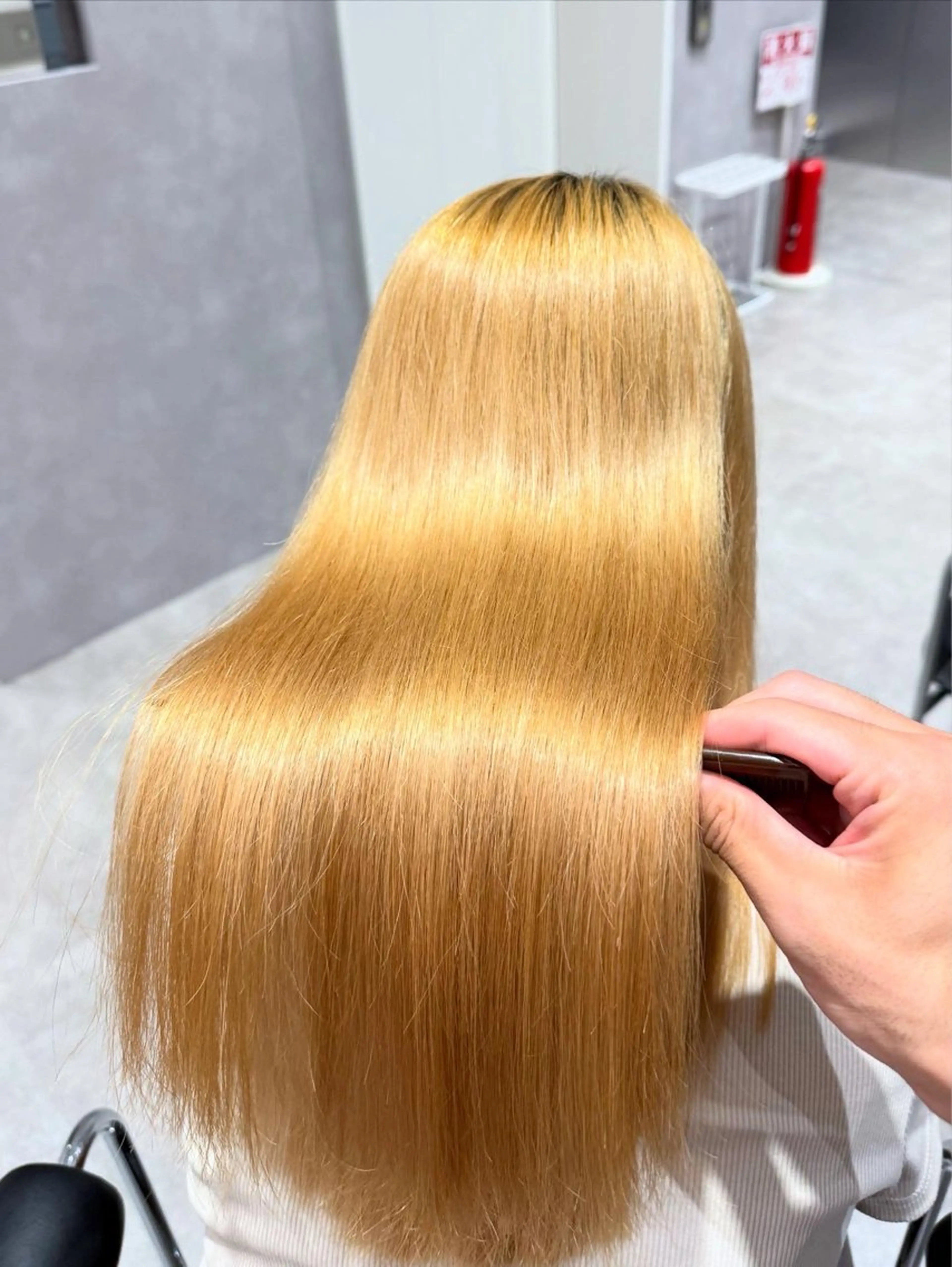 ロング カラー パーマ ヘアアレンジ 髪質改善 縮毛矯正 トリートメント ストレートパーマ 縮毛矯正 縮毛矯正/髪質改善/ ブリーチ毛/木元渓太のヘアスタイル