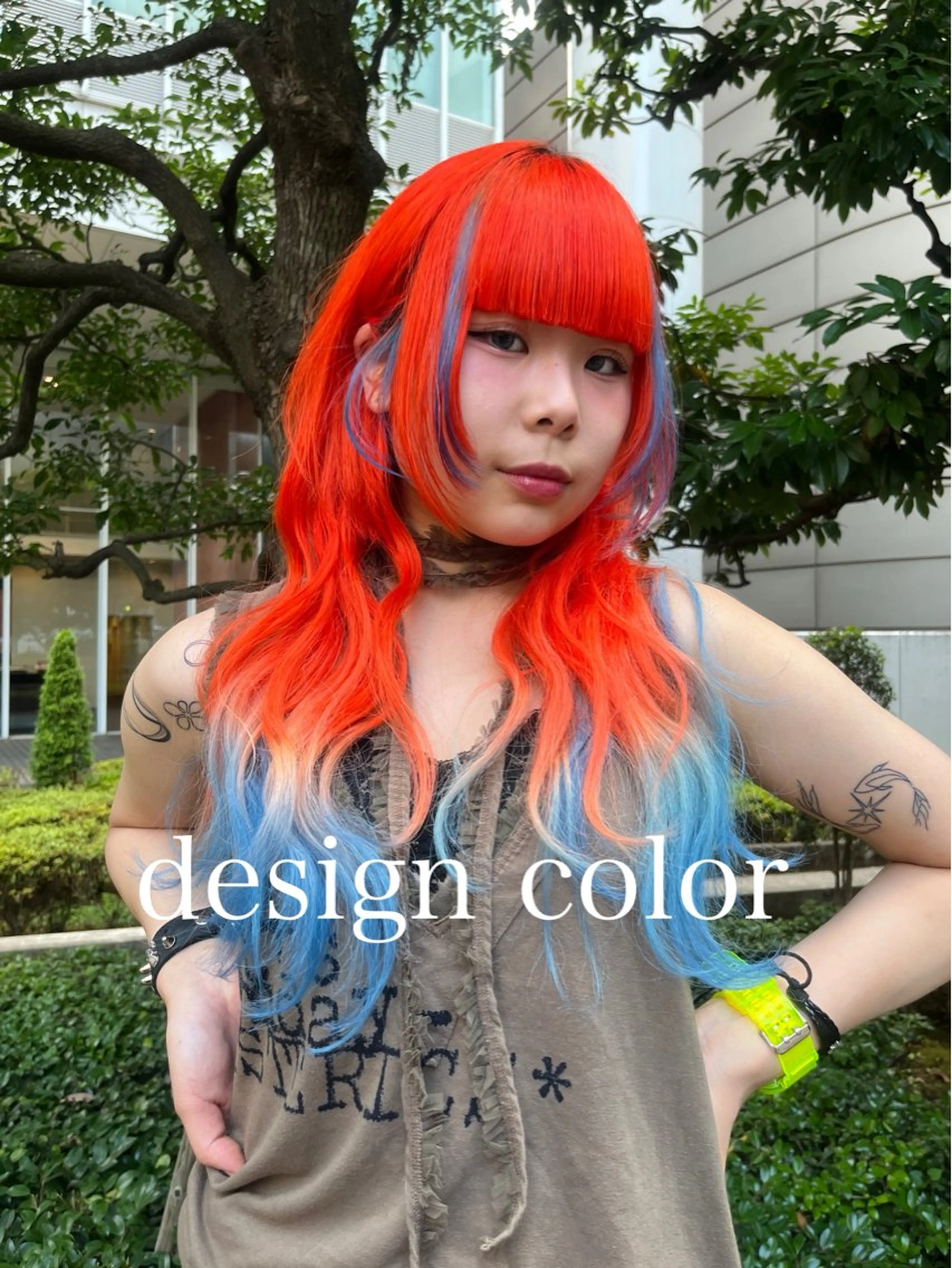 ロング カラー デザインカラー 似合わせ SHOYAのヘアスタイル