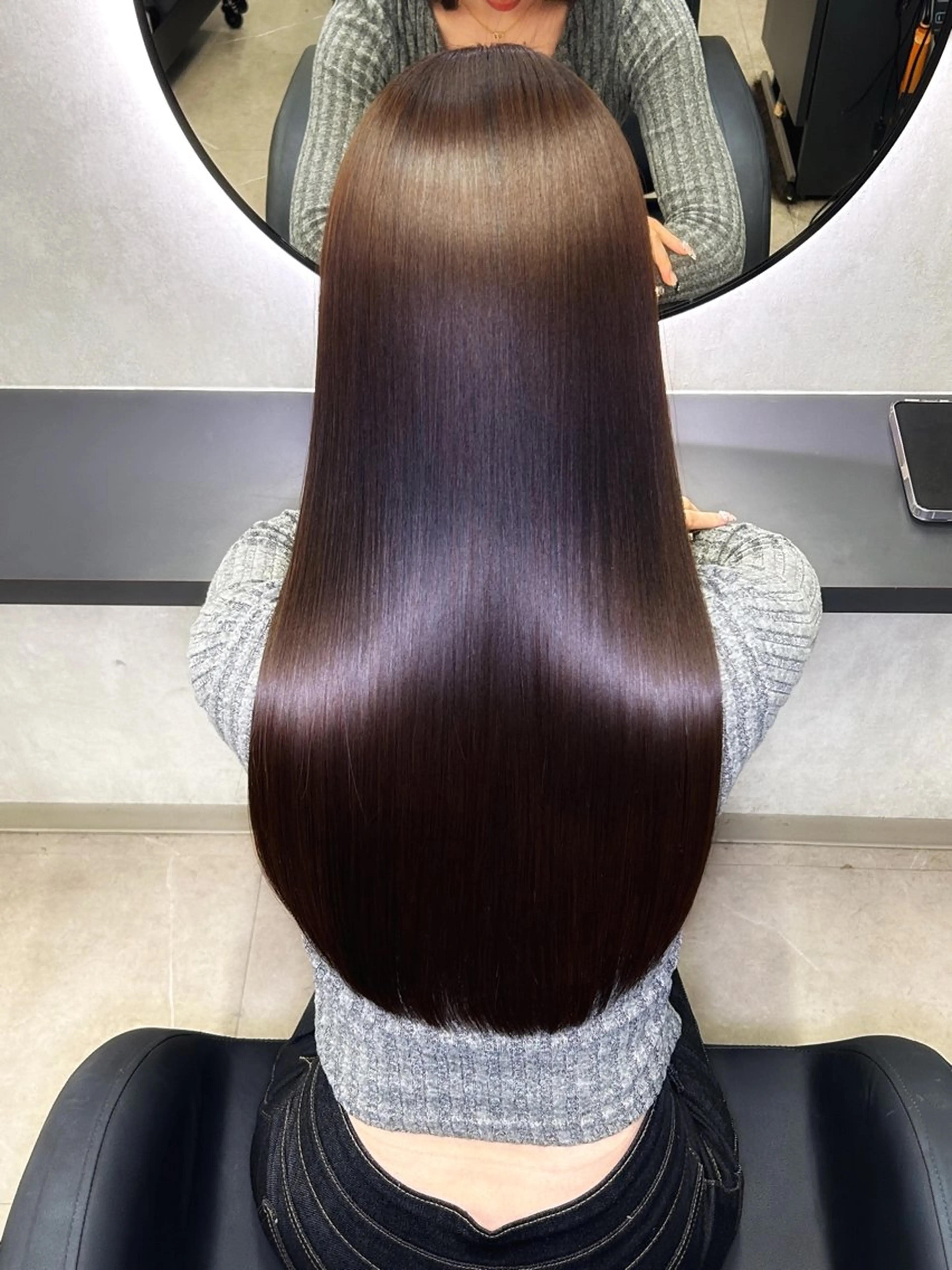 ロング カラー ショートボブ ベージュカラー グレージュ ミルクティーベージュ ボブ 新宿/美髪矯正 髪質改善/韓国風山本のヘアスタイル