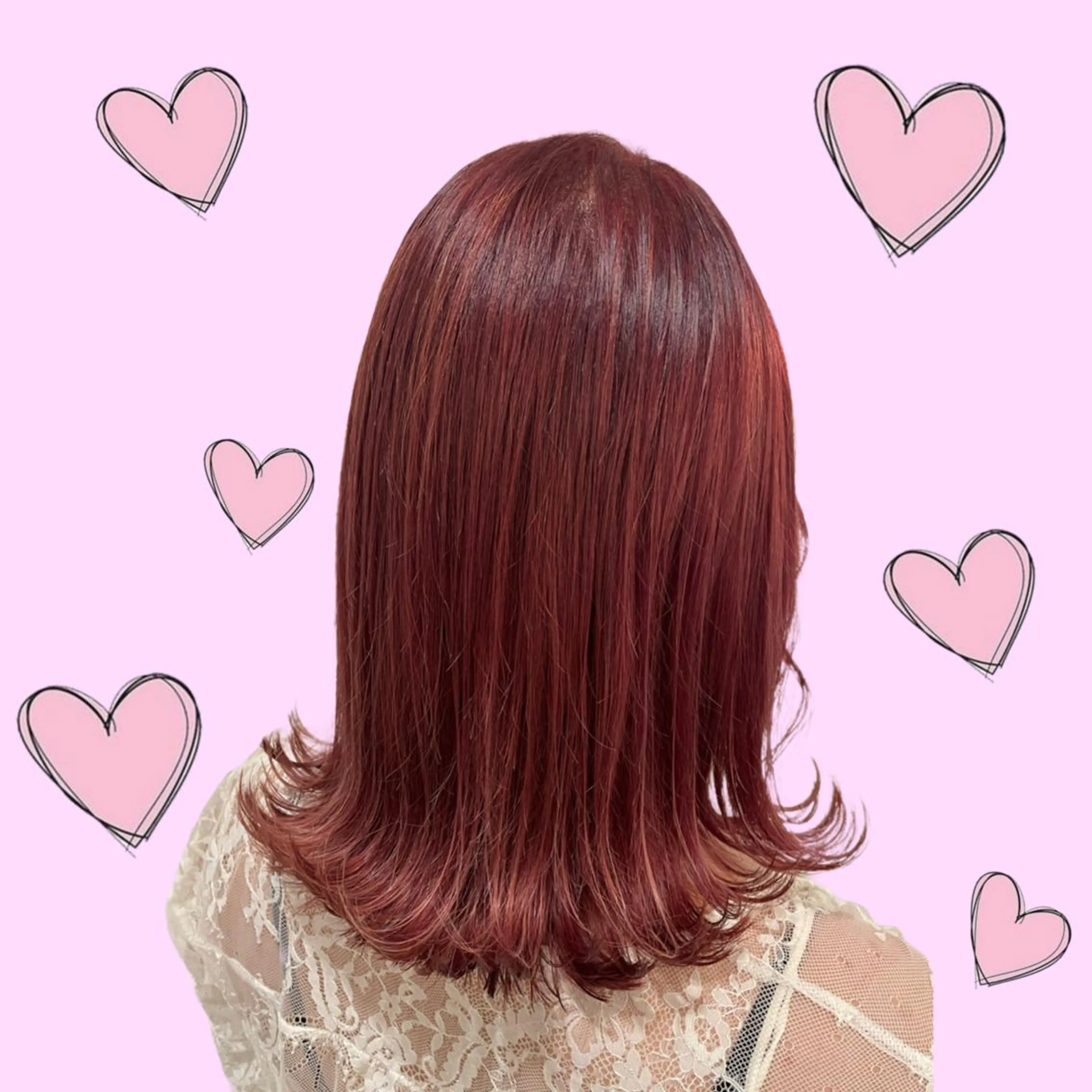 ミディアム カラー ヘアアレンジ ブリーチ ピンクカラー トリートメント ブリーチ♡メンズ マッシュ♡MIUのヘアスタイル
