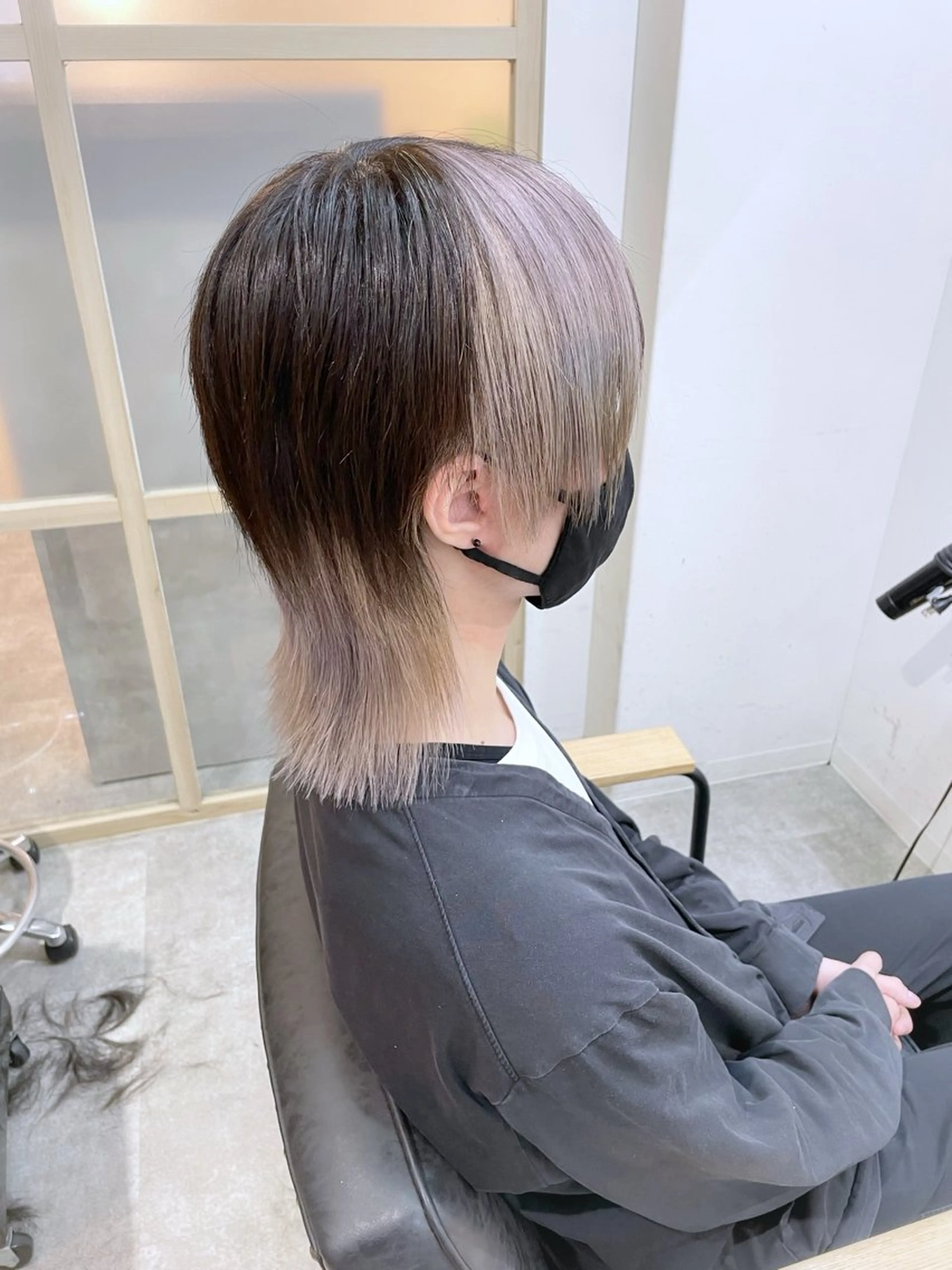 ミディアム カラー メンズ ☁️ケアブリーチ￤ ウルフ￤Shioriのヘアスタイル