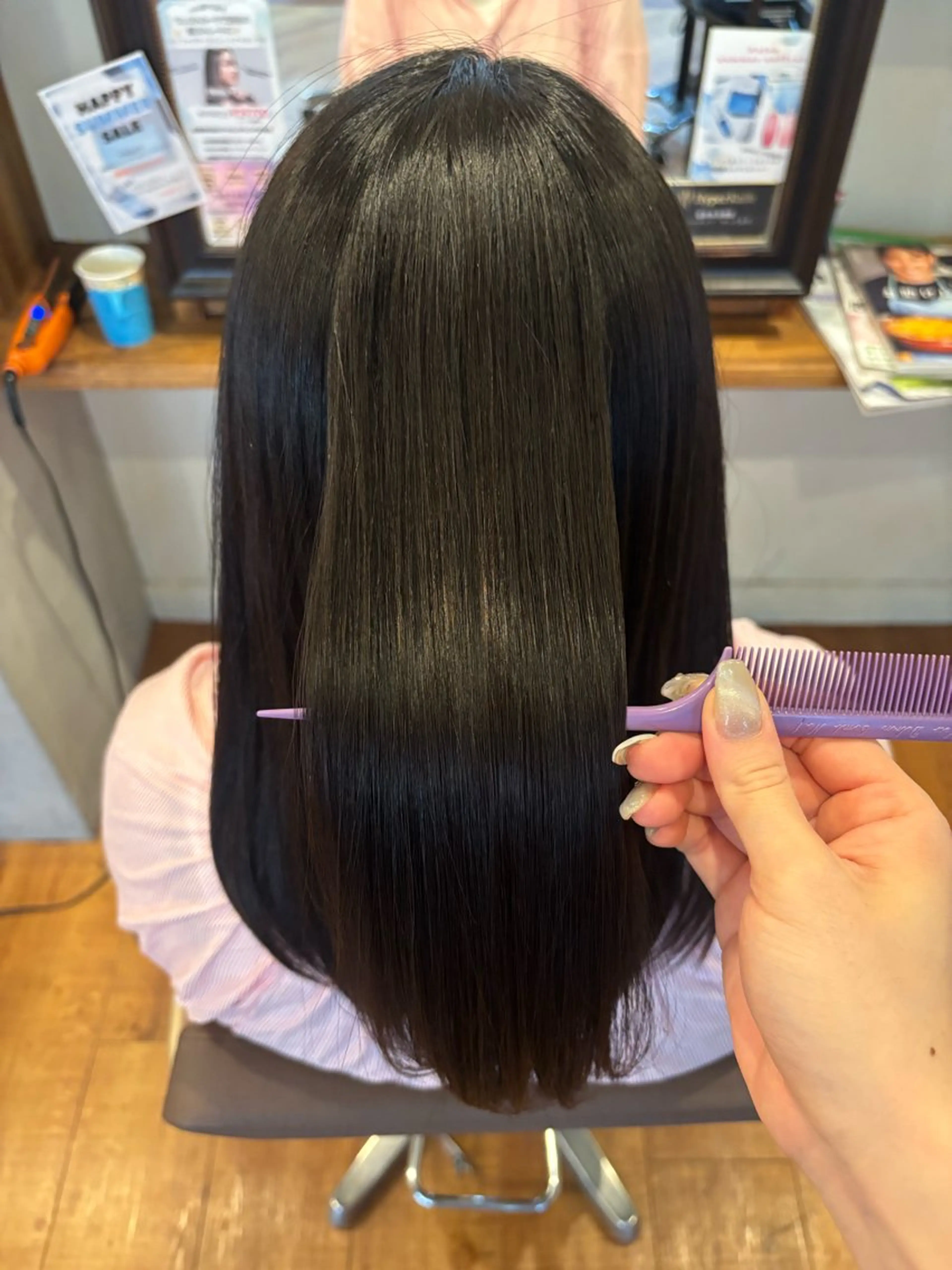 ミディアム 縮毛矯正 髪質改善/透明感艶 カラー/💎まな💎のヘアスタイル