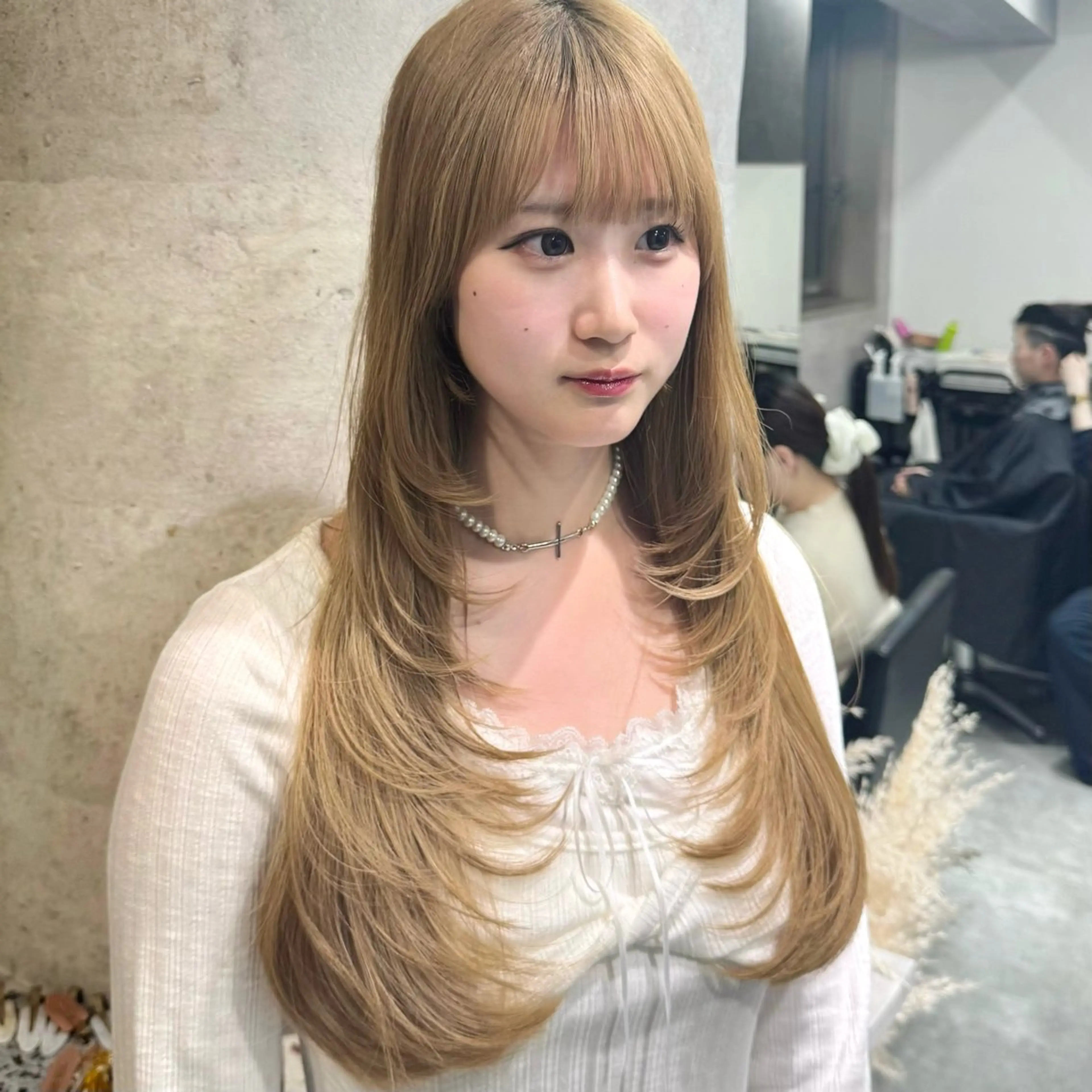 ロング カット ヘアカラー 新宿/顔周りカット/ レイヤー/がっきーのヘアスタイル