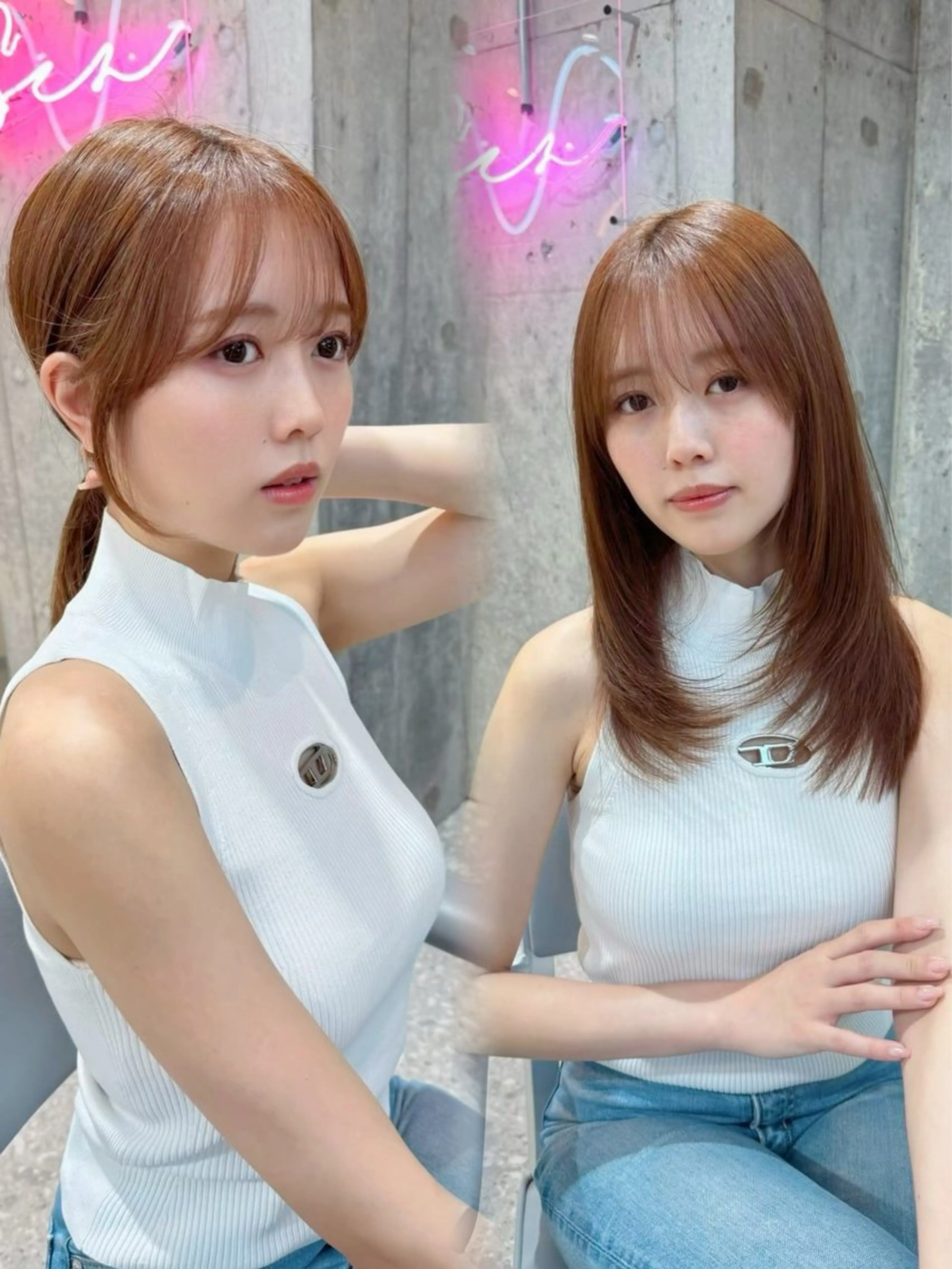 セミロング カラー クリスマス 絶対垢抜けレイヤー/ 透明感カラーリョウヤのヘアスタイル