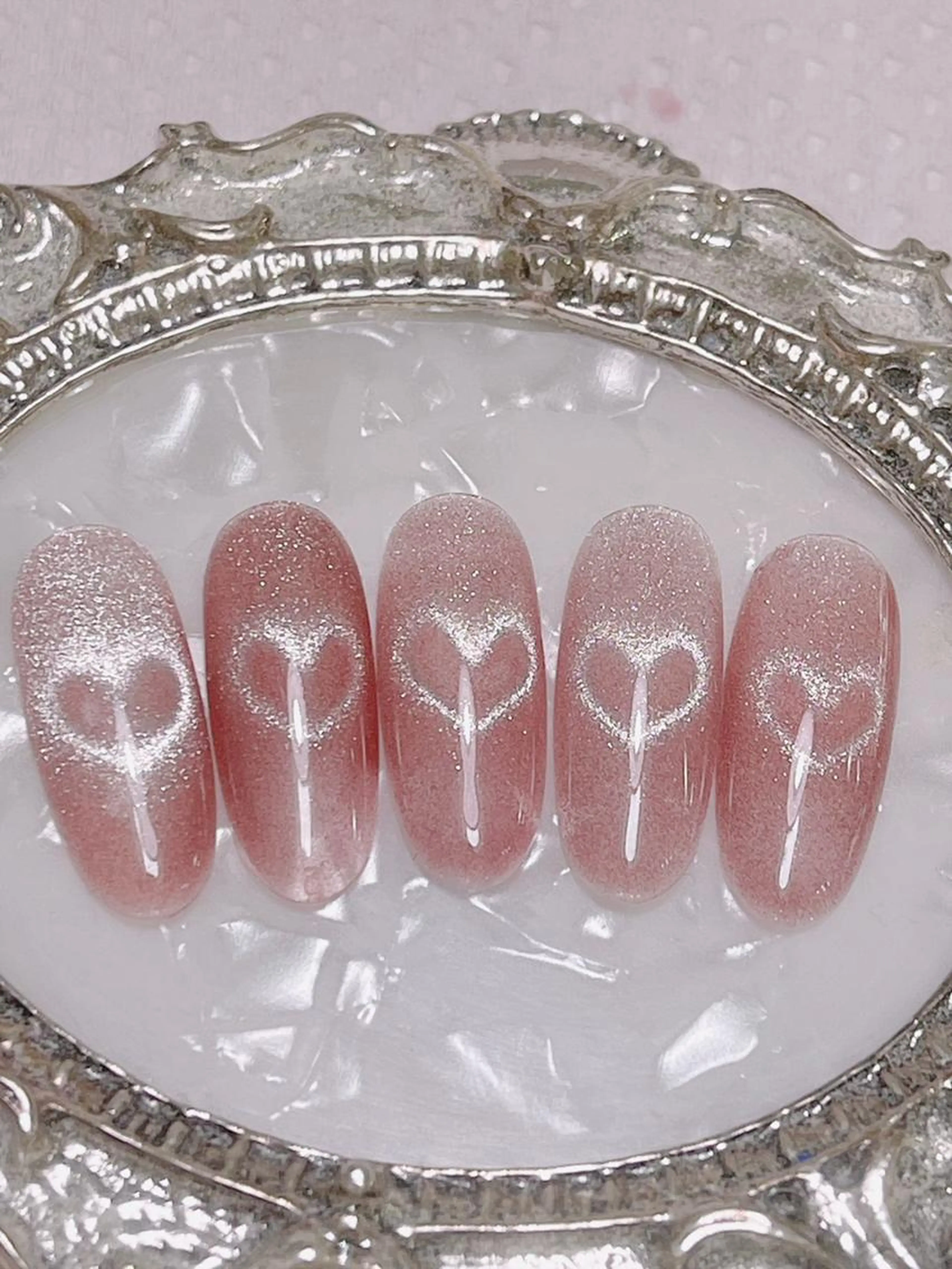 大人気ハートマグネットorチークネイルの写真