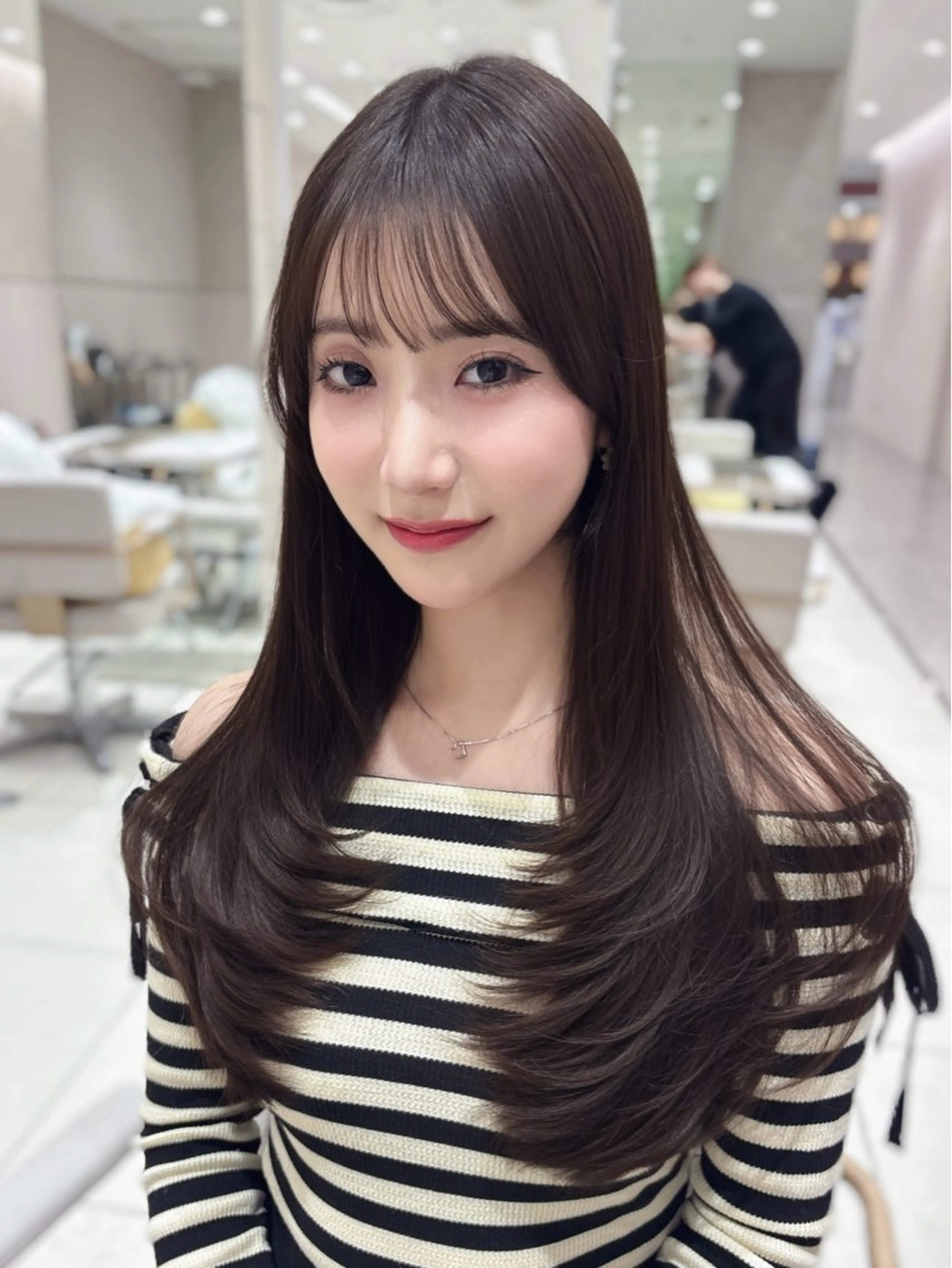 ロング 透明感カラー/似合わ せ前髪/柴田礼空のヘアスタイル