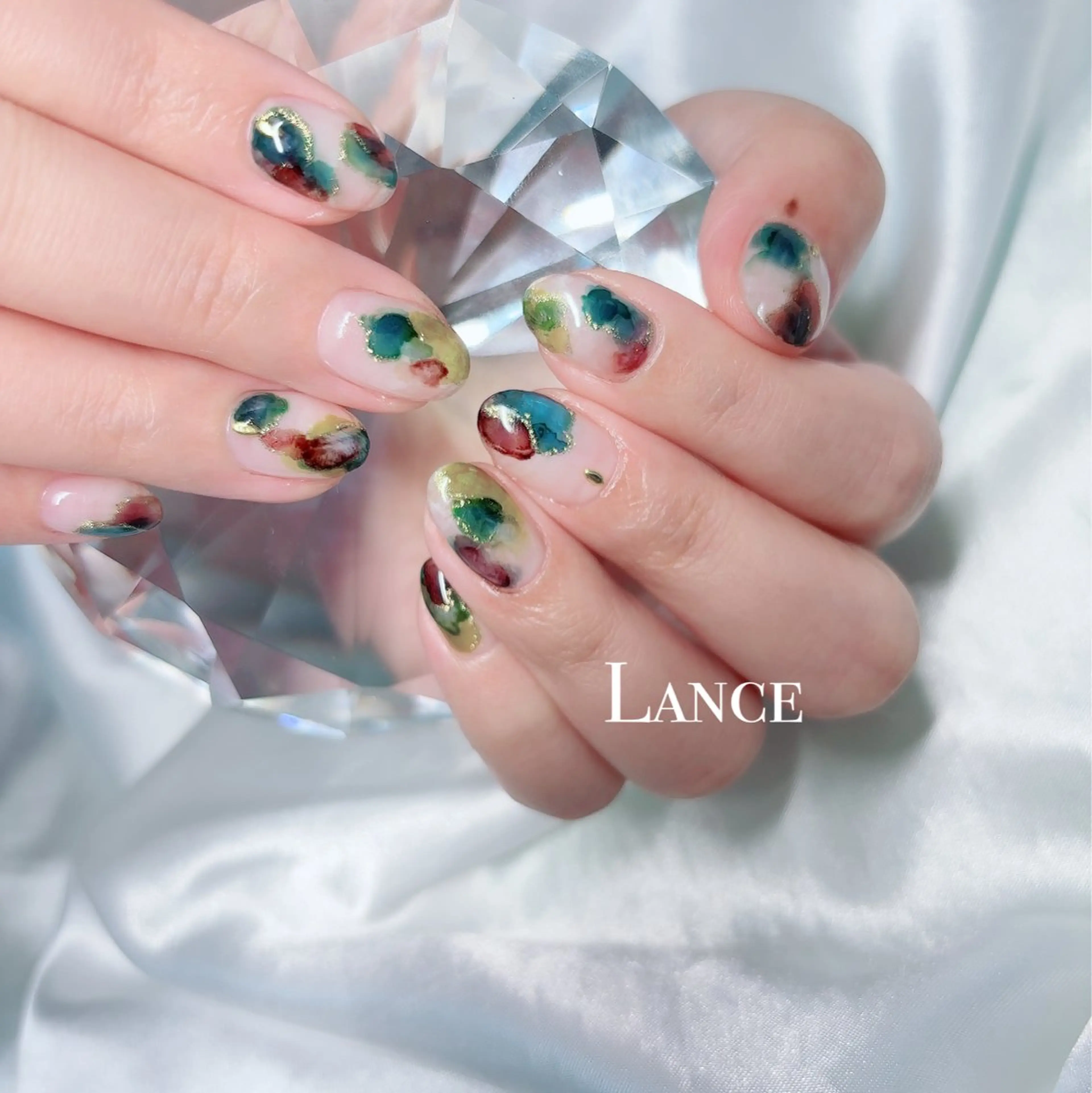 ネイル オーロラネイル フットネイル フレンチネイル キラキラネイル 韓国ネイル ハンドネイル Lance nailのネイルデザイン