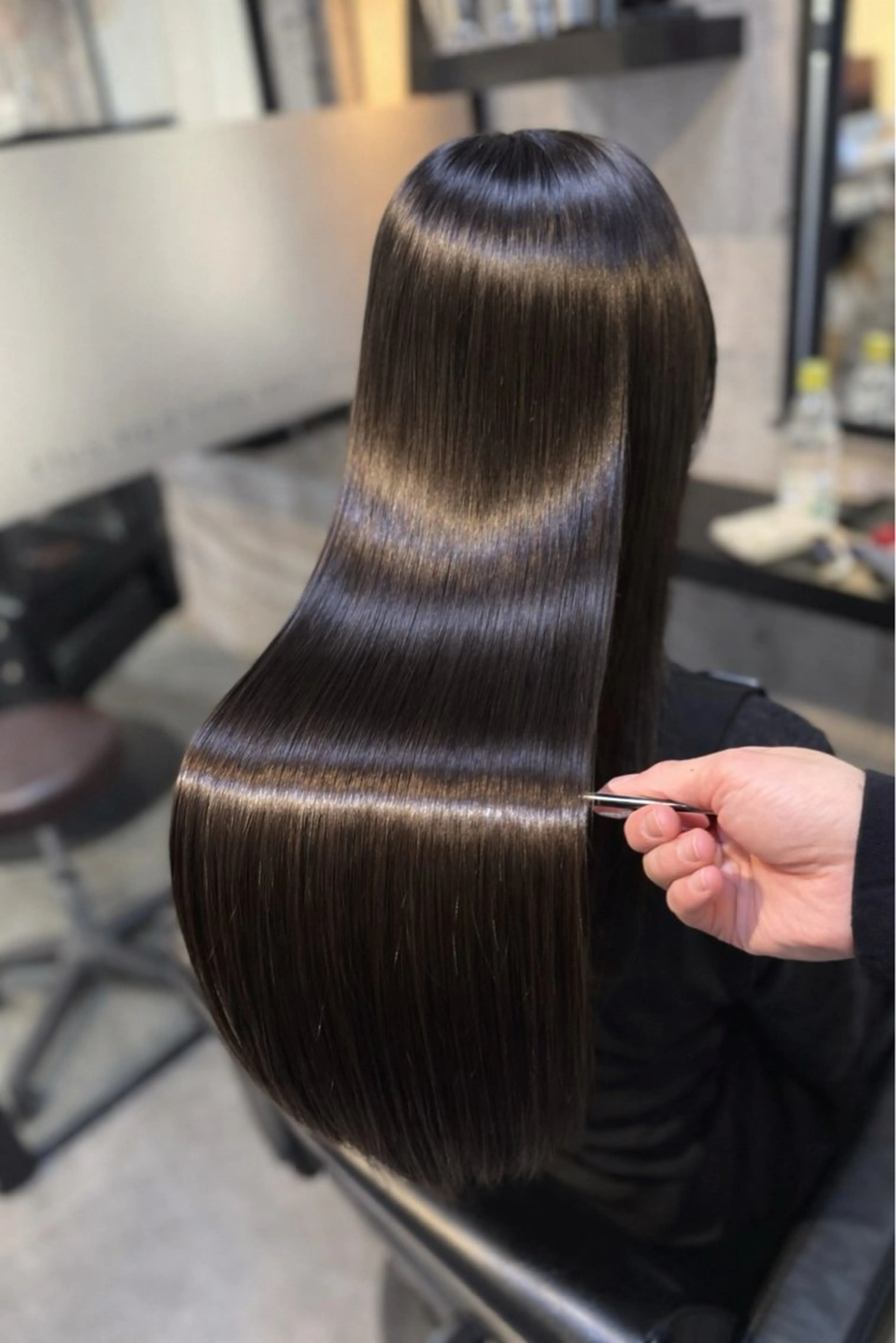 ロング カット 縮毛矯正 トリートメント 👑髪質改善カラー 中垣斗希のヘアスタイル