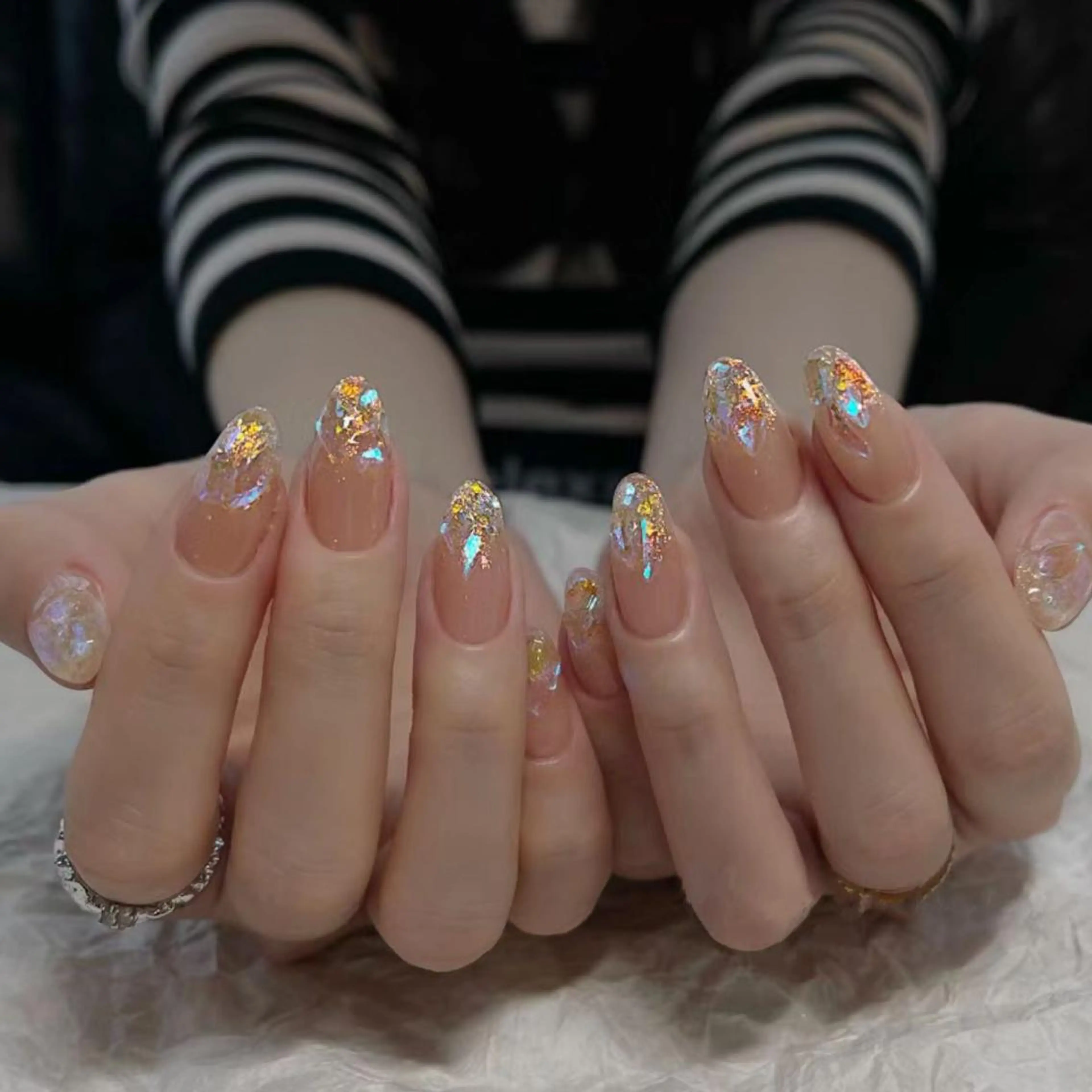 ネイル アートネイル 長さ出し ネイルチップ Queen‘s なんのネイルデザイン