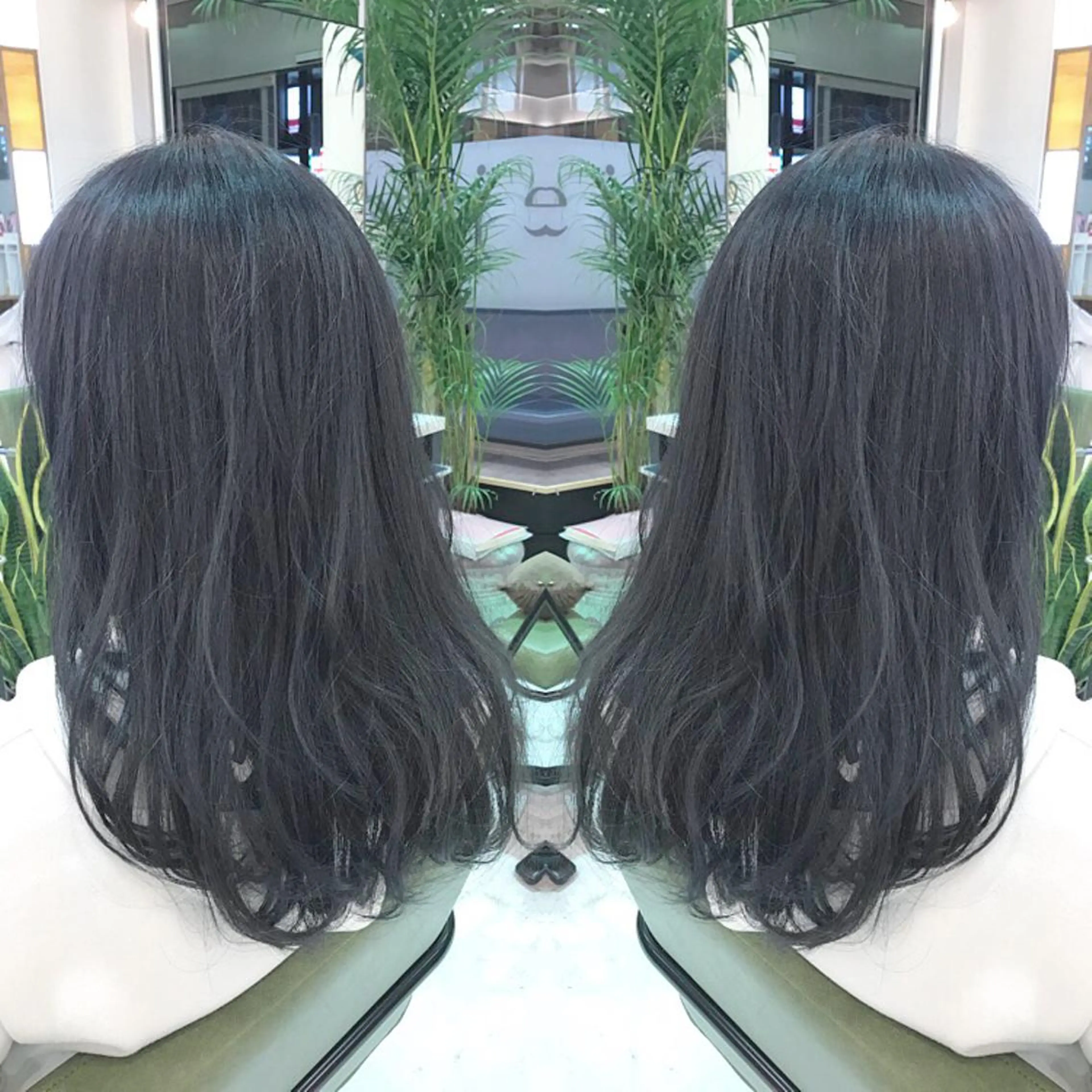 ミディアム セミロング カラー ブルーカラー ブルージュ イルミナカラー 青木 茂樹⭐️ 透明感カラーのヘアスタイル