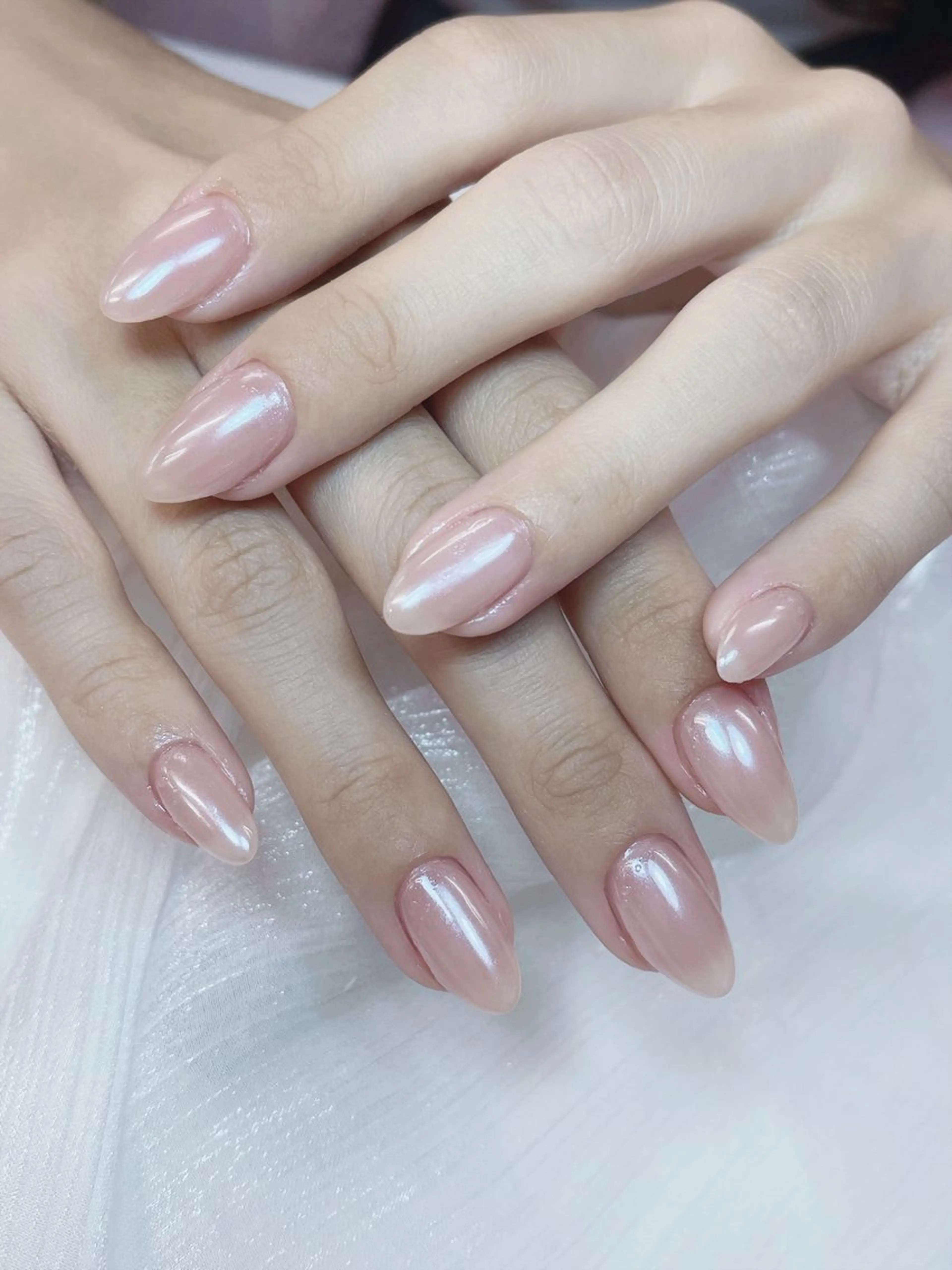 ネイル チークネイル 成人式 フレンチネイル グラデーション 氷ネイル・うるうるネイル ハンドネイル DUO MI nail salonのネイルデザイン