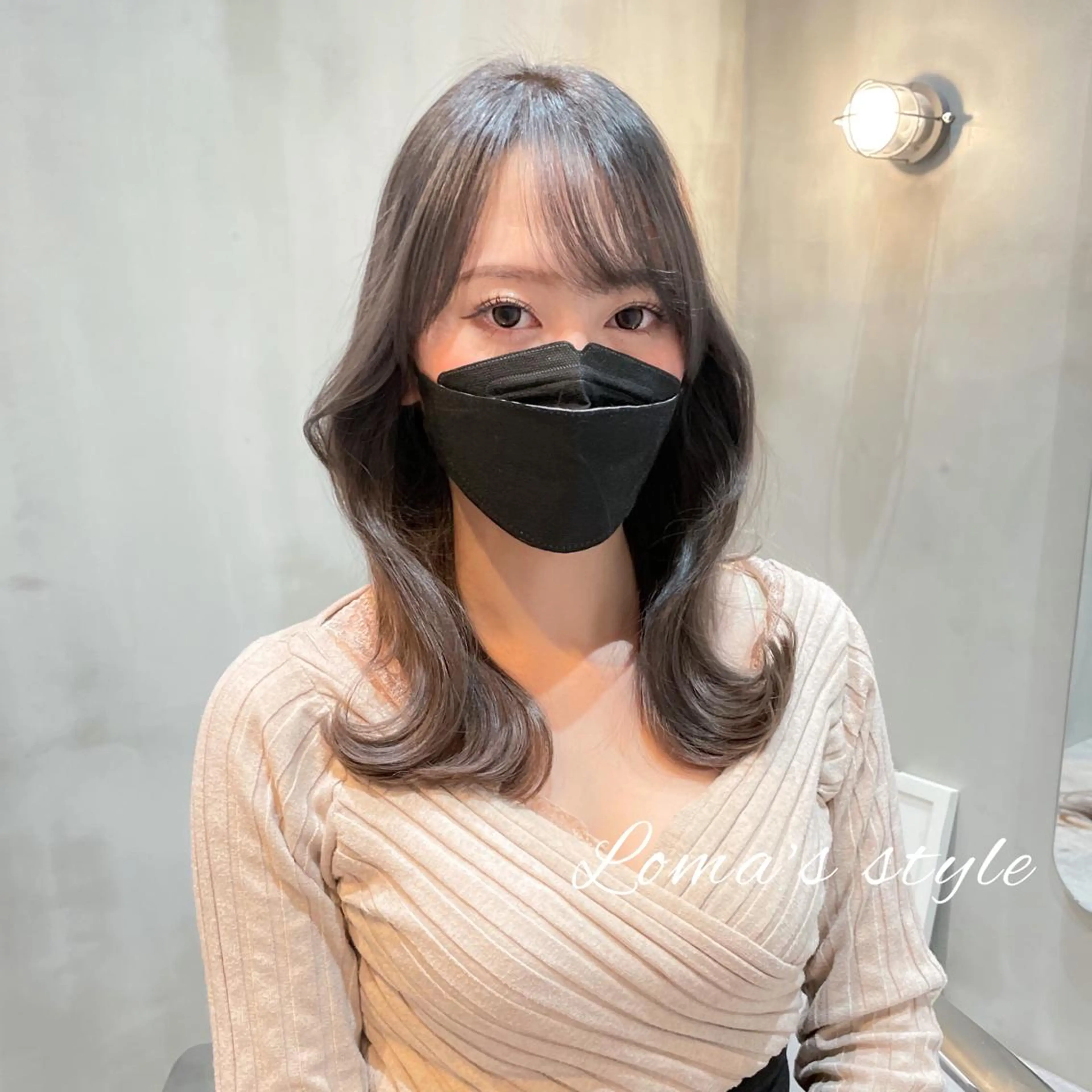 ミディアム くびれヘア 韓国風ヘア LOMA🇰🇷 銀座クボタのヘアスタイル