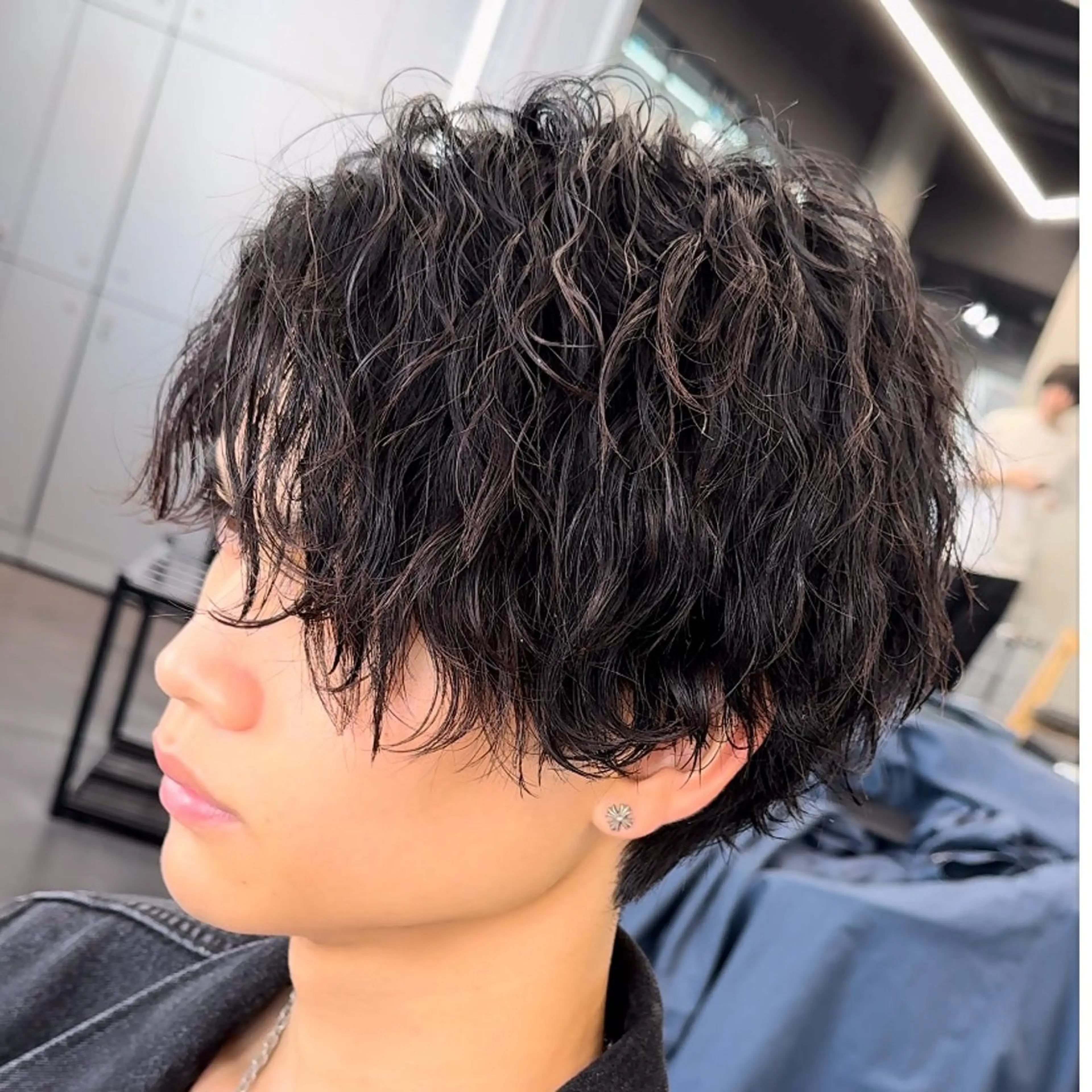 ミディアム パーマ ヘアアレンジ メンズ カット パーマ fifth Tokyo所属・fifth 石川 凪のヘアスタイル