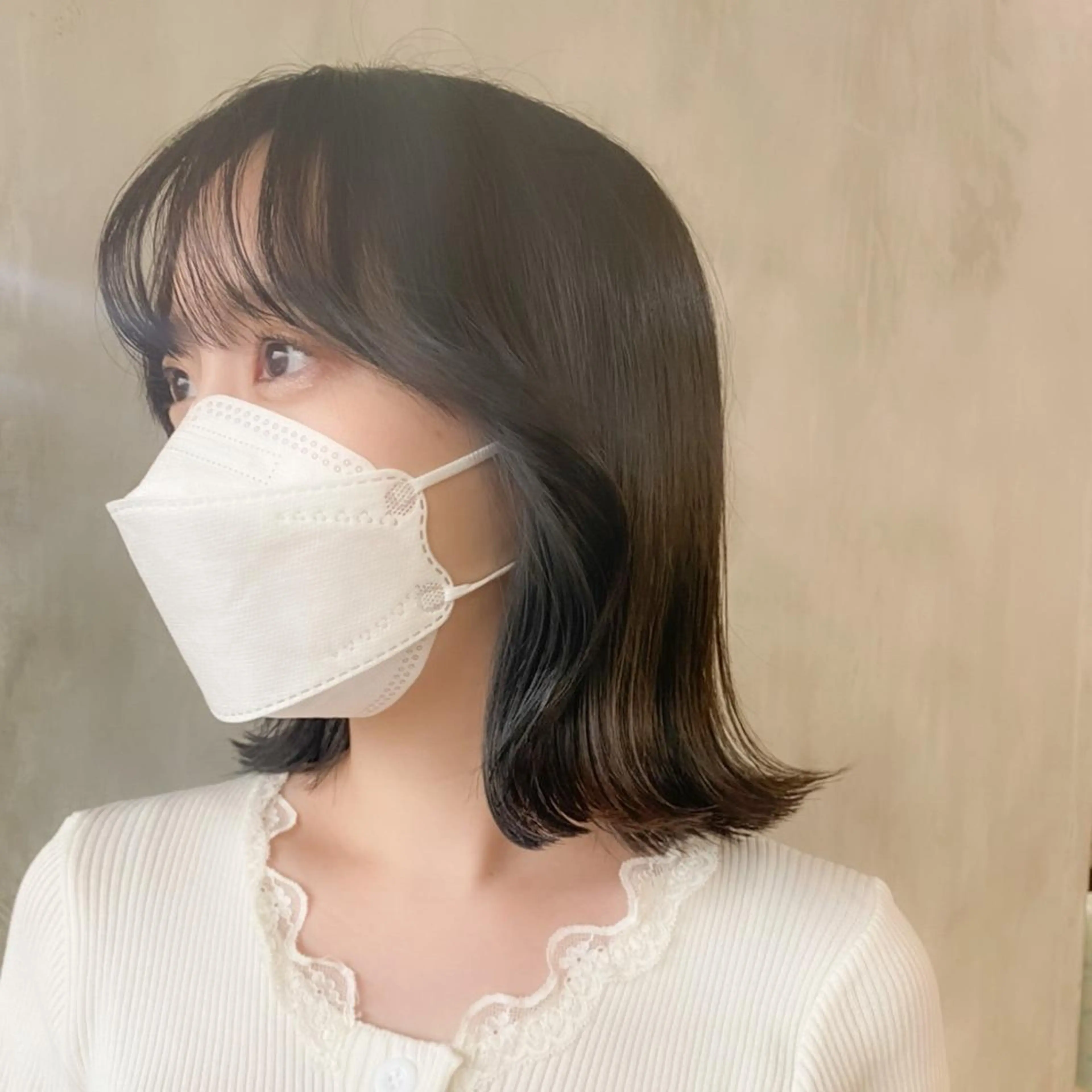 ミディアム くびれヘア ヨシンモリ レイヤーカット カット Life salon SAKURAのヘアスタイル