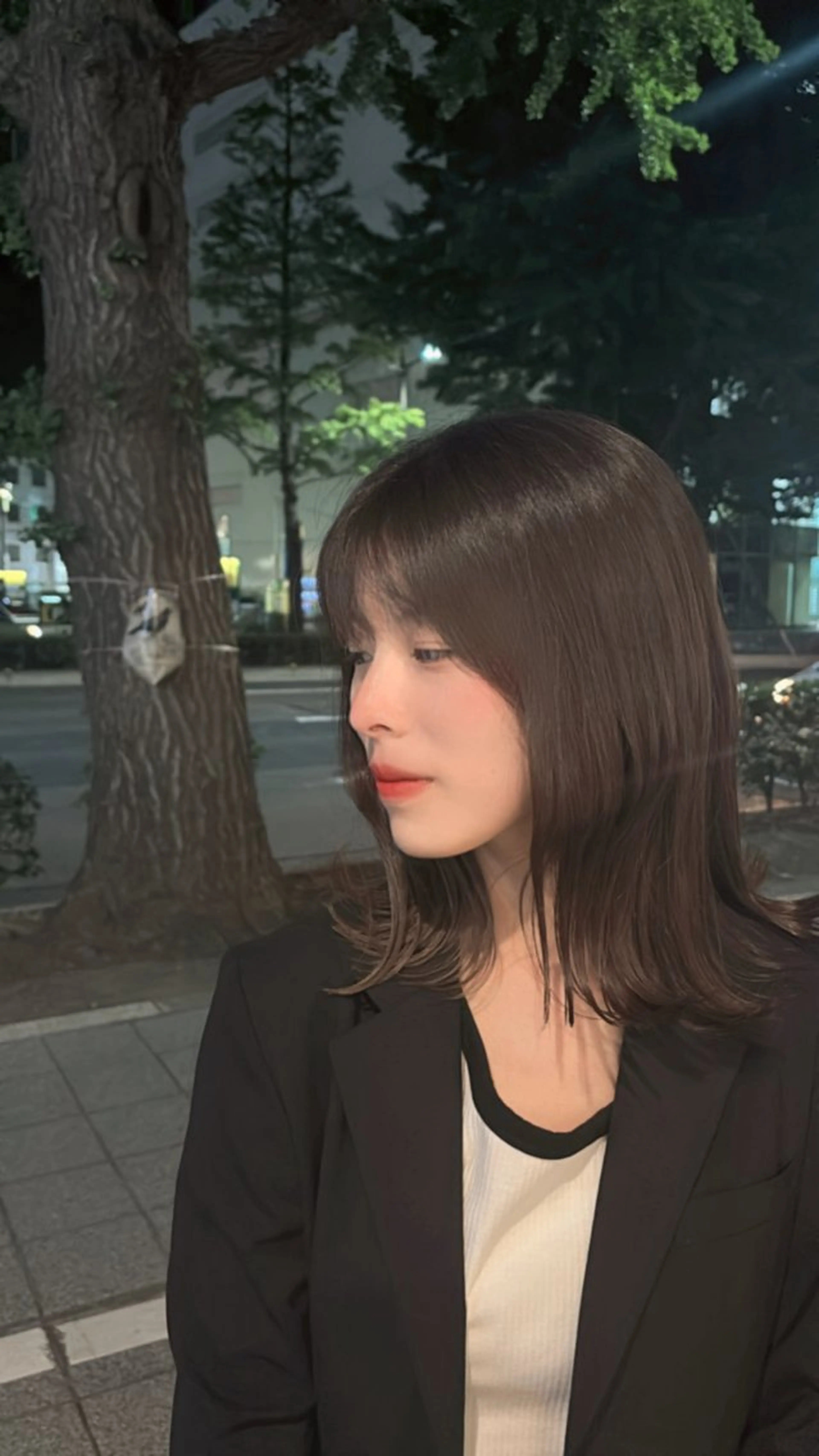 ミディアム くびれヘア カット 🍓ハイトーンカラー 🎀nene🍓のヘアスタイル