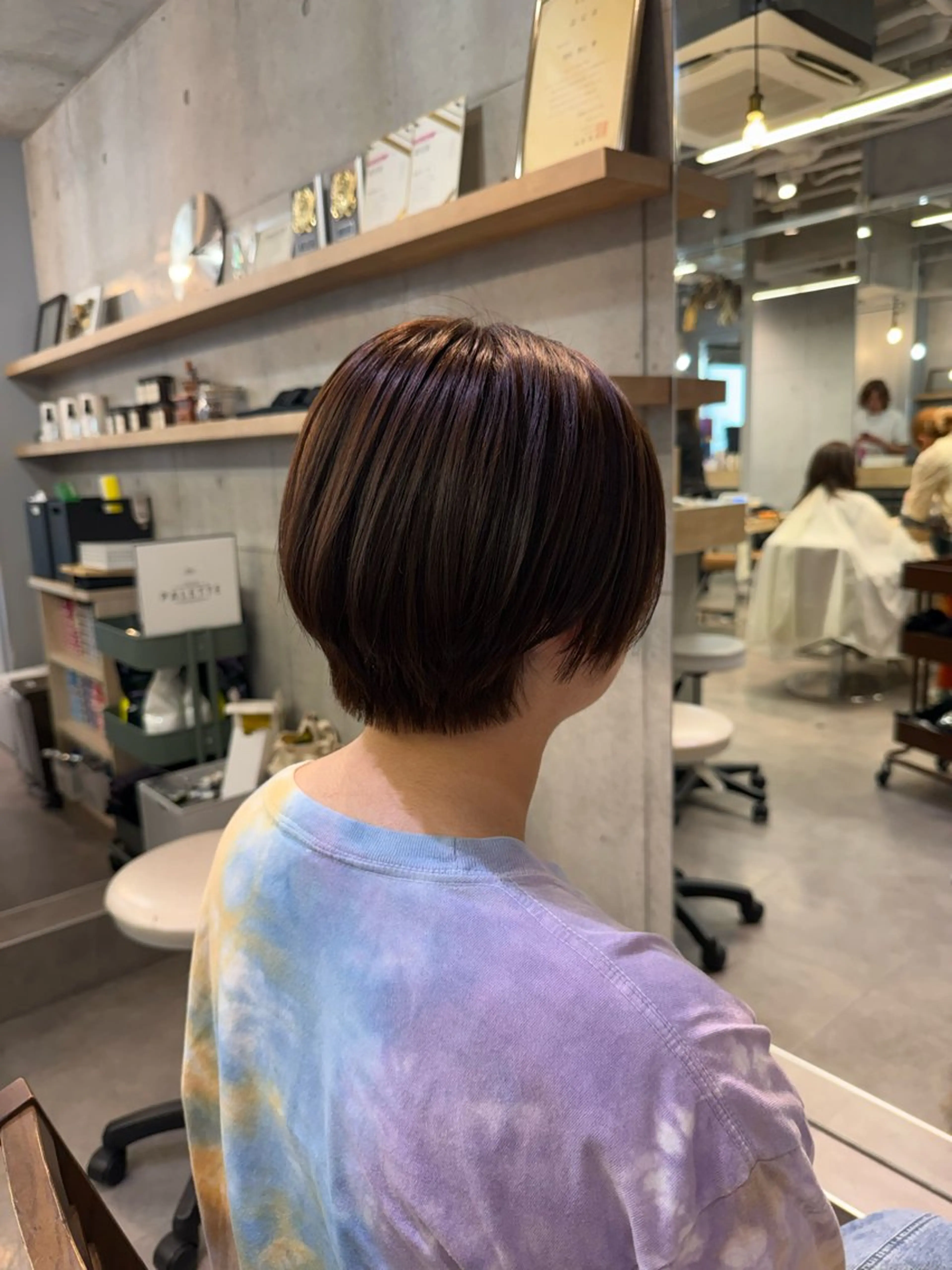 ショート カット ヘアカラー トリートメント ヘッドスパ ヘアセット 艶カラー/レイヤー/ 顔周り/ゆな🕊️のヘアスタイル