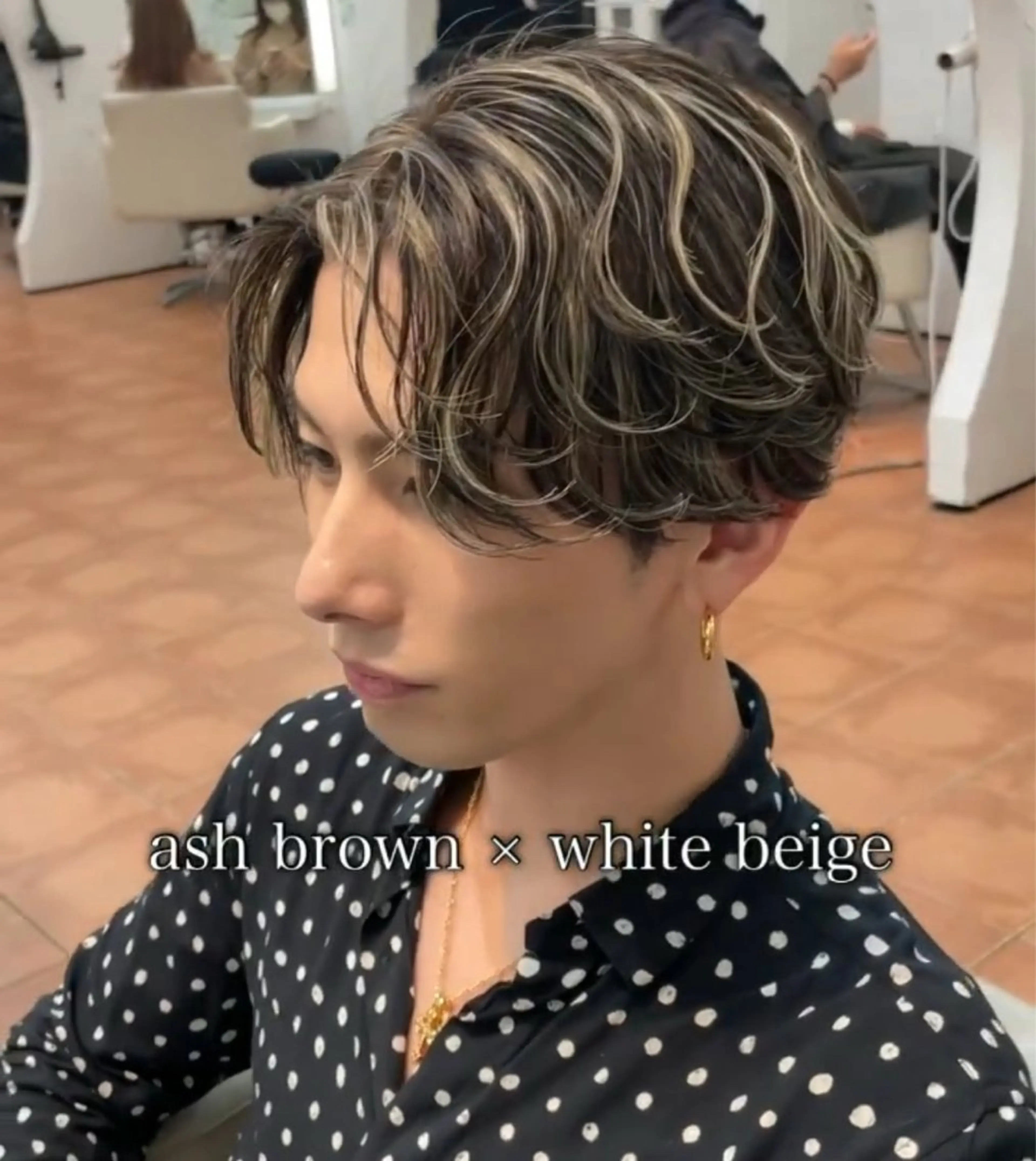 メンズ センターパート メンズハイライト メンズメッシュ 白髪ぼかし/メッシュ ハイライト/ゆうとのヘアスタイル