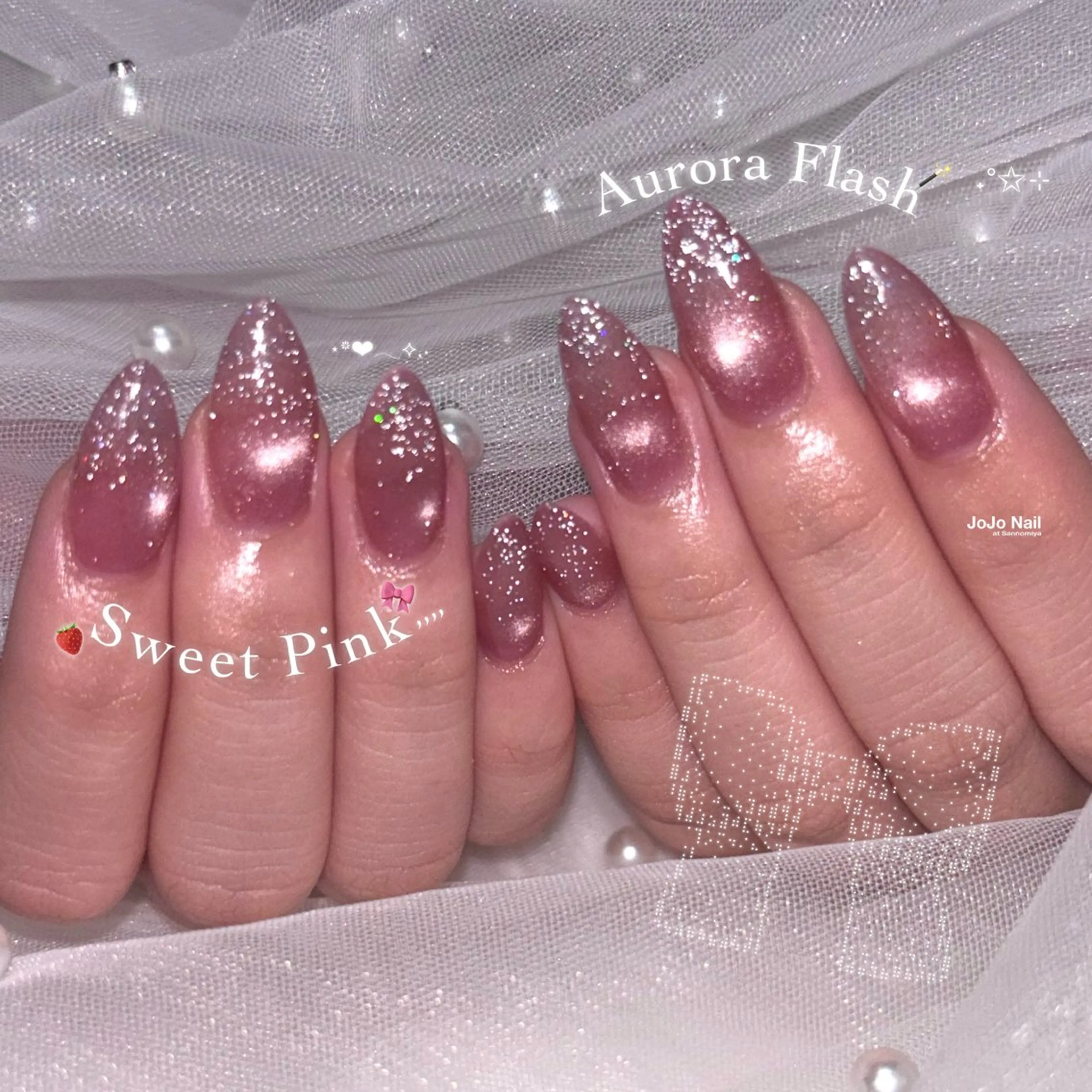ネイル フラッシュネイル キラキラネイル ハンドネイル SERINA.K /JOJO@三宮のネイルデザイン