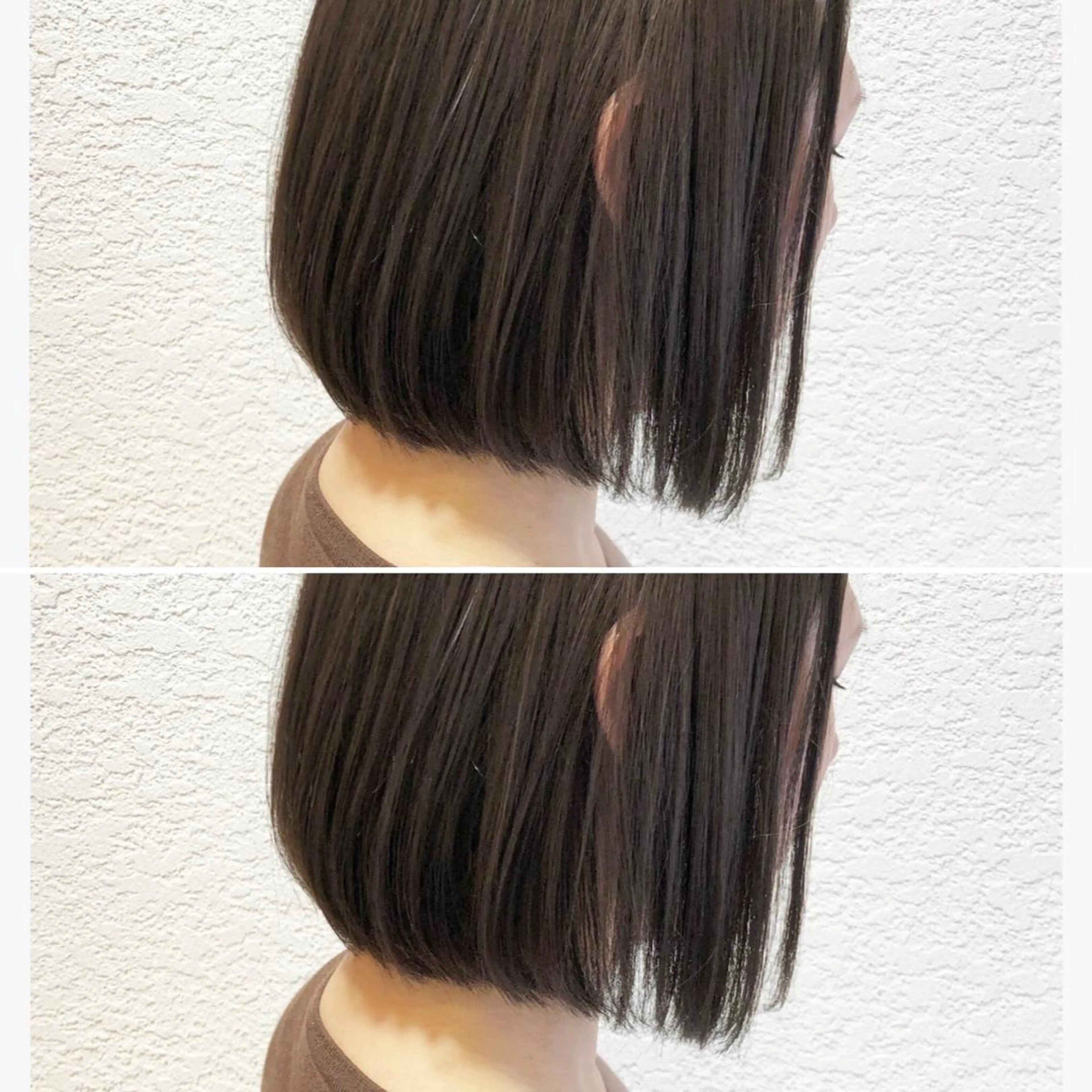ショート 切りっぱなしボブ 前下がりボブ アッシュ ボブ デート AIR HEALのヘアスタイル
