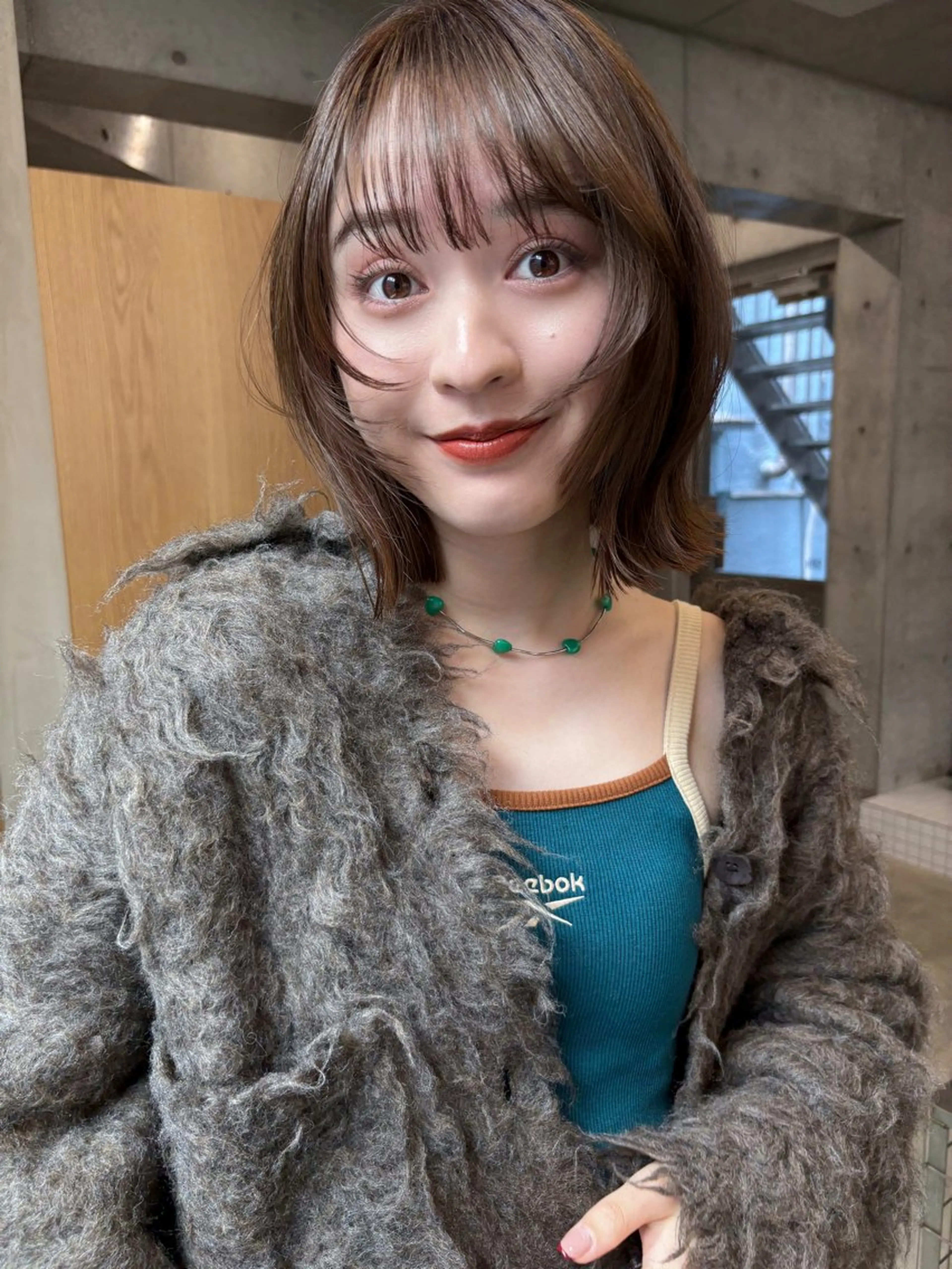 ミディアム カラー カット ヘアカラー トリートメント レイヤー/柔色 カラー/SAkiのヘアスタイル
