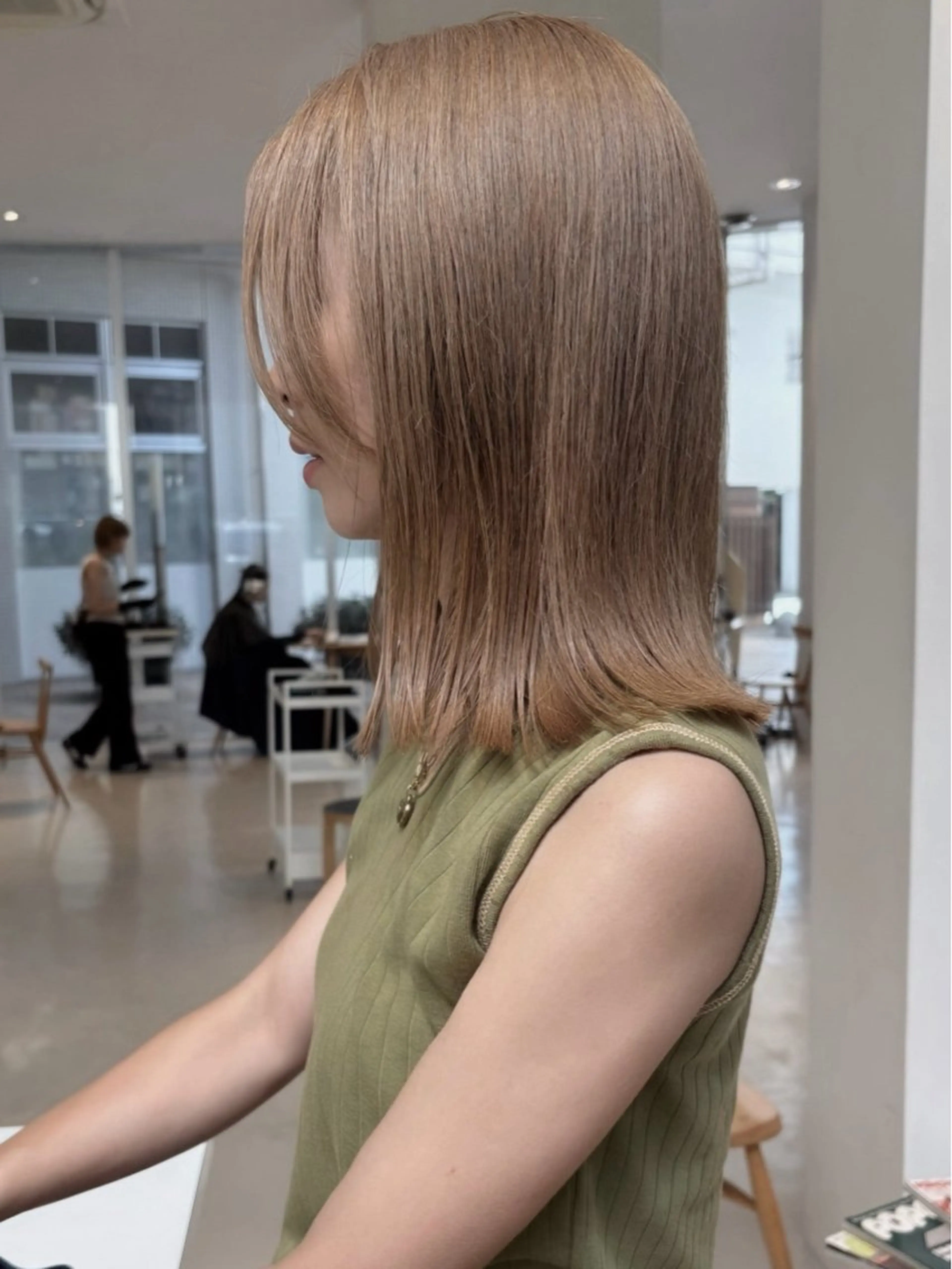 ミディアム カット ヘアカラー トリートメント 🍑透明感hair ・NENE🍑のヘアスタイル