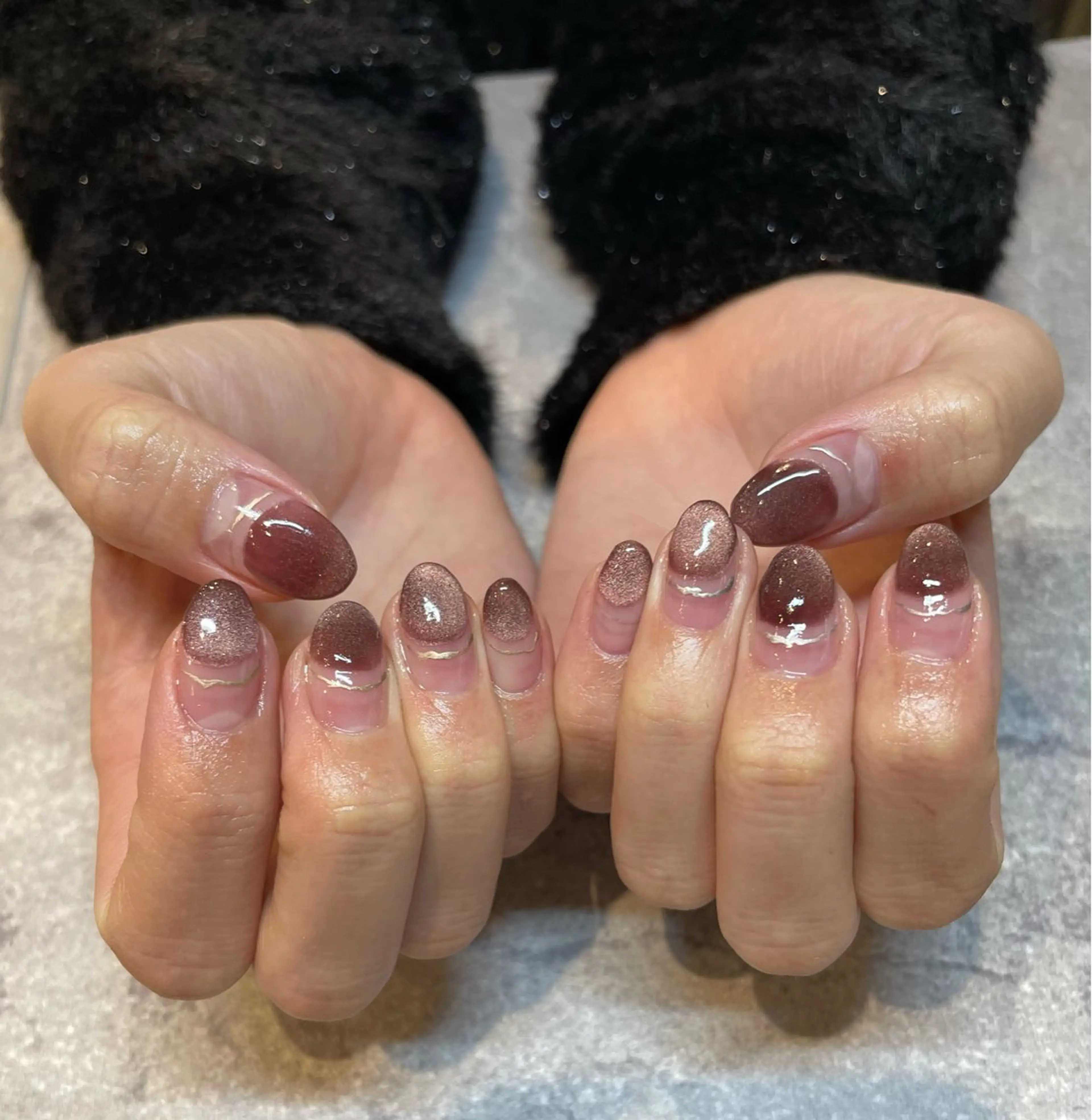 ネイル ニュアンスネイル 岡矢joieange 心斎橋店のネイルデザイン