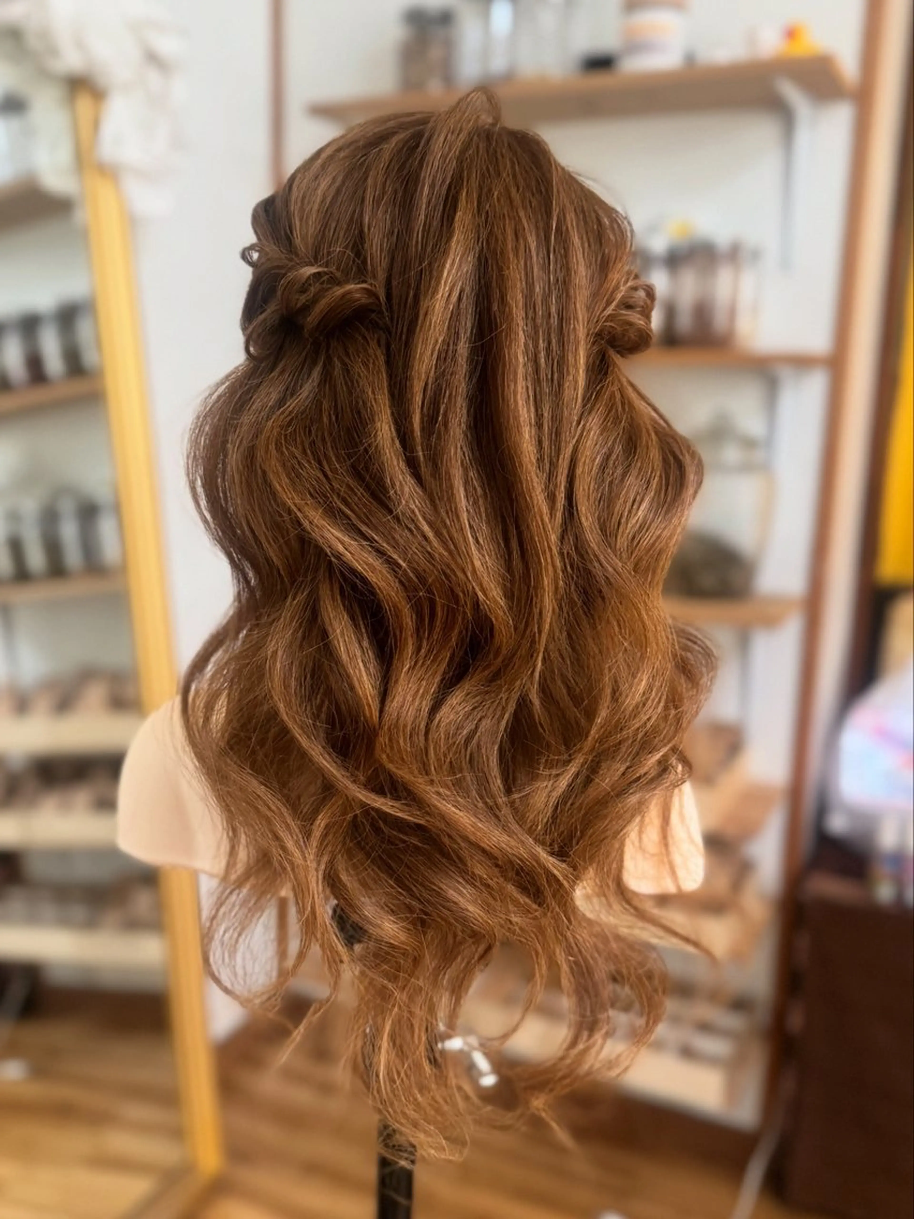 ミディアム ヘアアレンジ ハーフアップ ヨシンモリ 韓国風ヘア ヘアセット Yamauchi natsumiのヘアスタイル