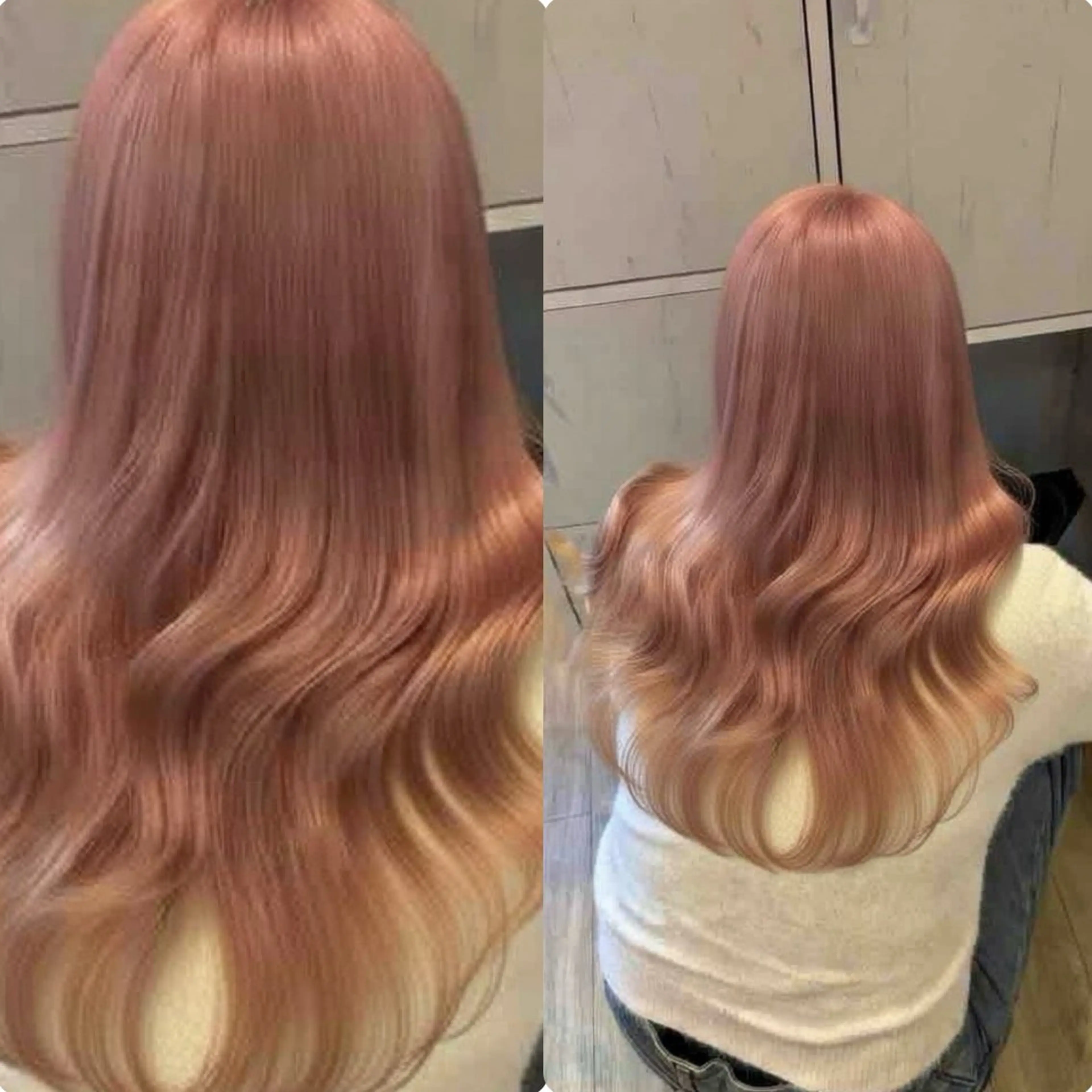 ロング カラー ヘアカラー トリートメント 👑髪質改善wカラー /ハイトーン/アユカのヘアスタイル