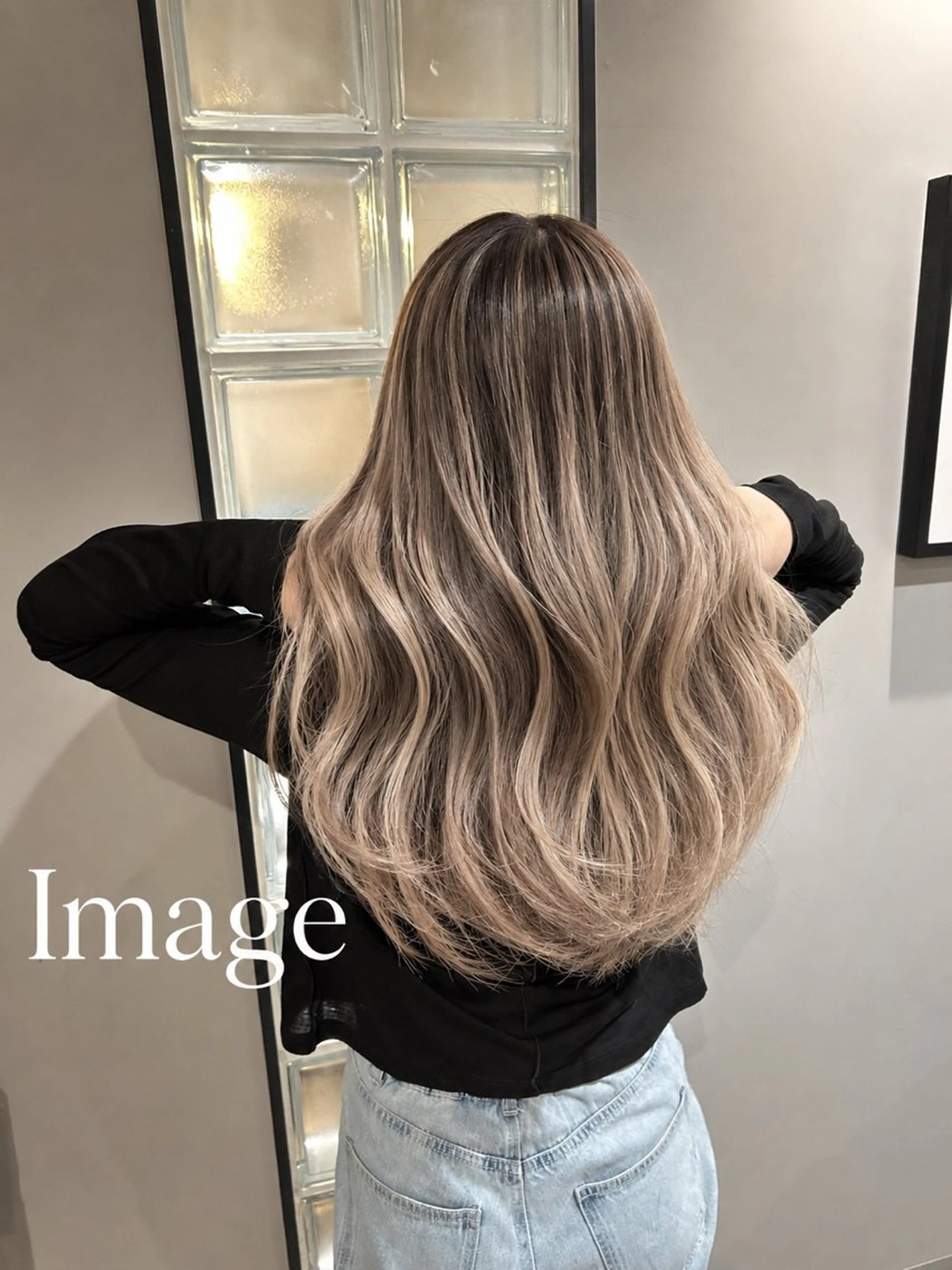 ロング カラー バレイヤージュ レイヤーカット ヘアカラー ブリーチ🐰インナー ♡ハイライト♡綾🐰のヘアスタイル