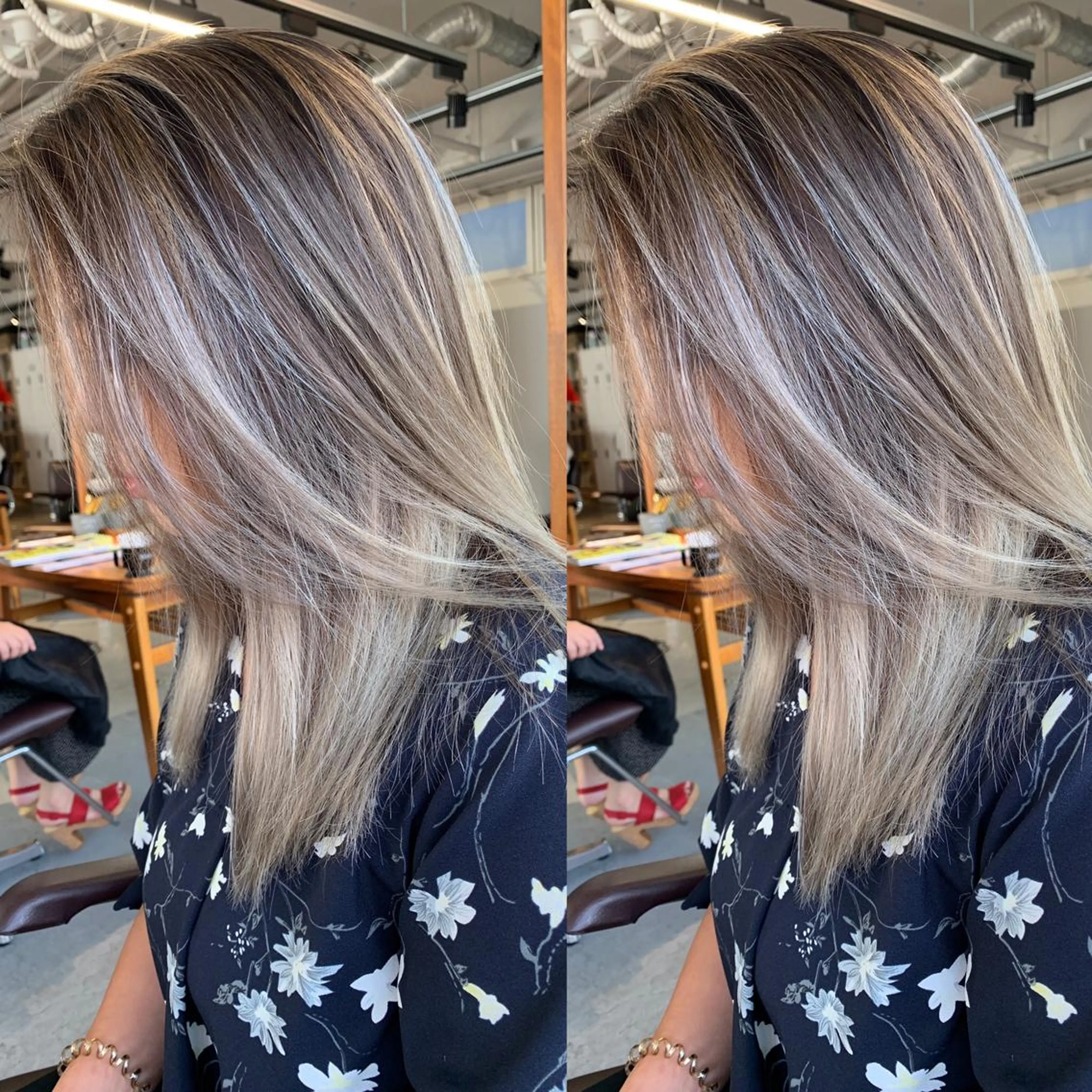 ミディアム カラー 桜木町駅徒歩5分 ハイライト横浜No1のヘアスタイル