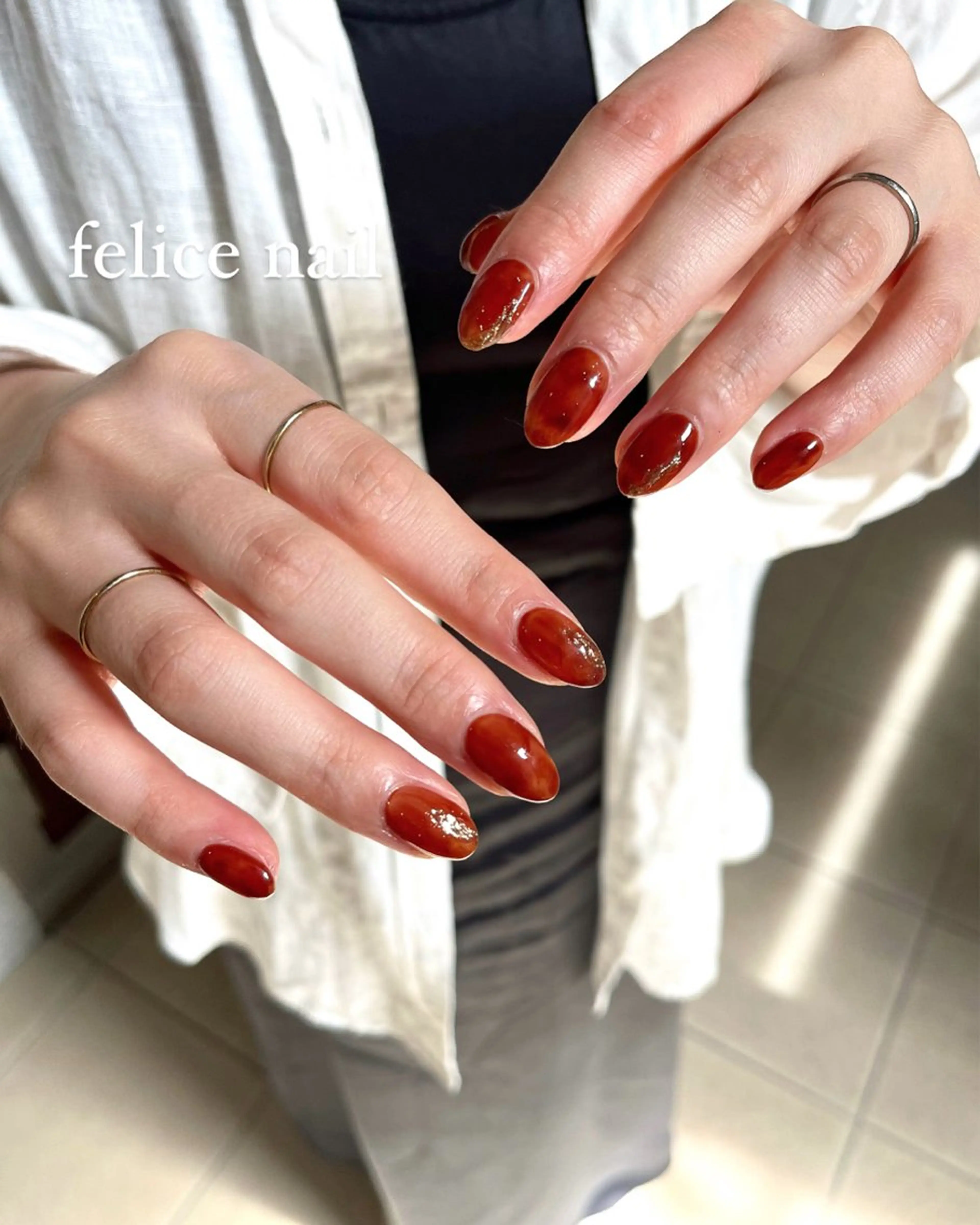 ネイル べっ甲ネイル ニュアンスネイル felice nailのネイルデザイン