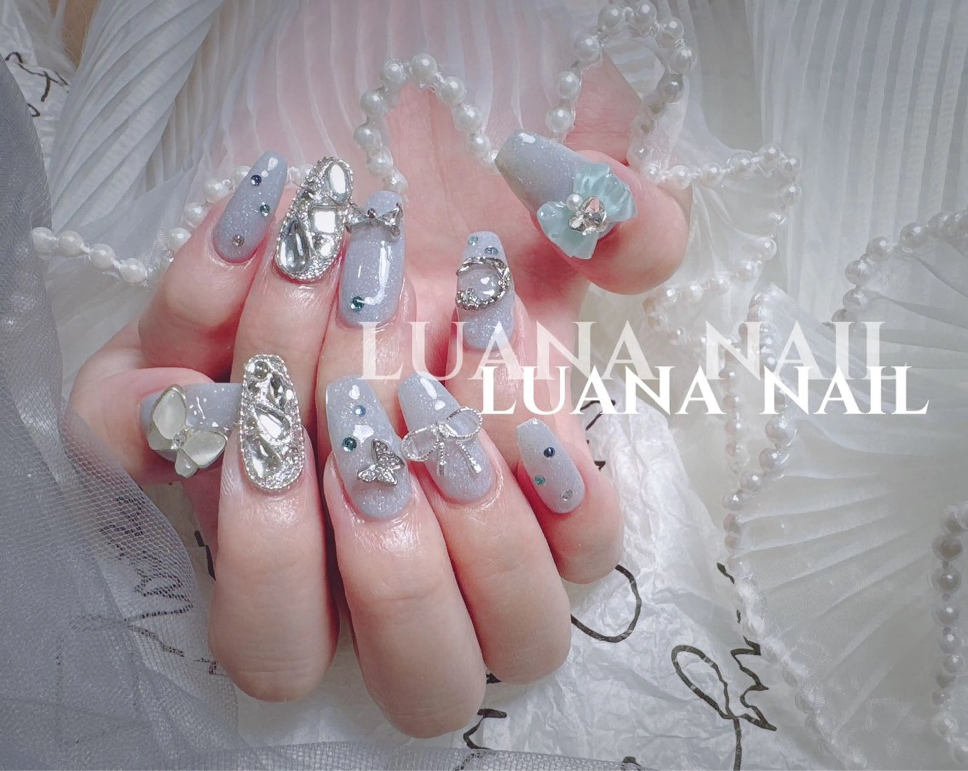 ネイル フラッシュネイル フレンチネイル 韓国ネイル マグネットネイル ミラーネイル ルアナネイルサロン所属・ルアナネイル サロンのネイルデザイン