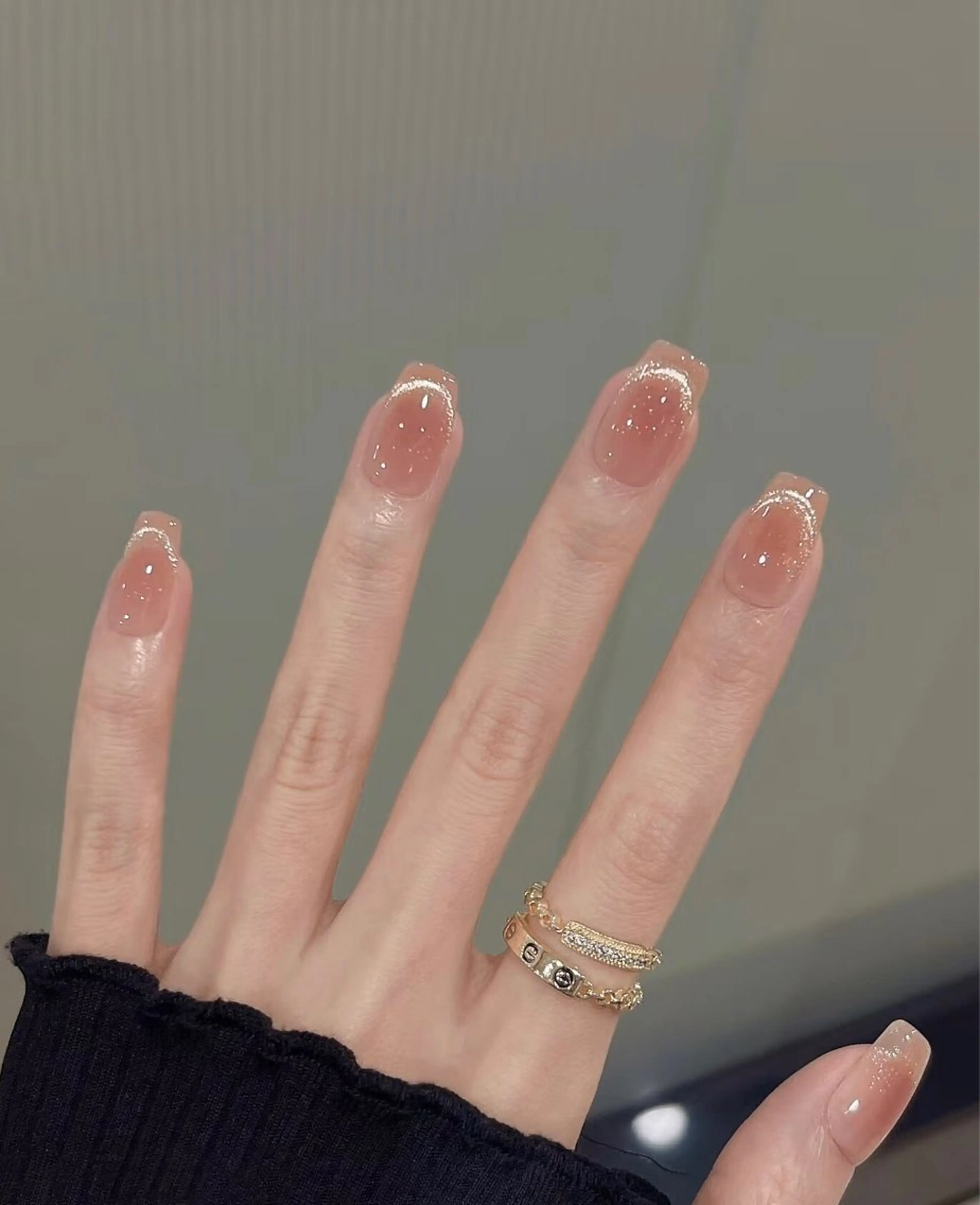 ネイル チークネイル 長さ出し フラッシュネイル フットネイル フレンチネイル Niko nail中野北口店のネイルデザイン