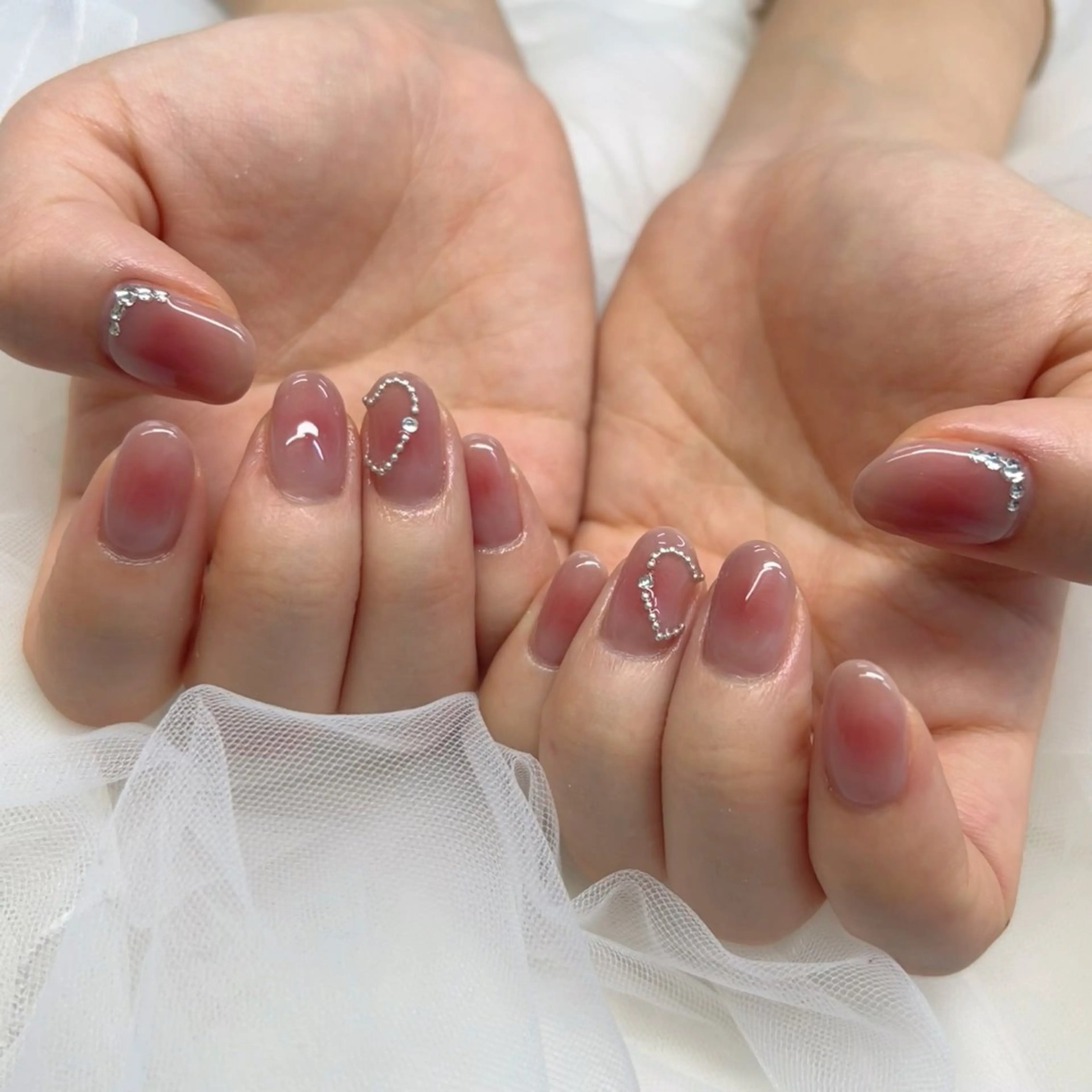 ネイル チークネイル ハート 韓国ネイル ハンドネイル CanI練馬 AYANOのネイルデザイン