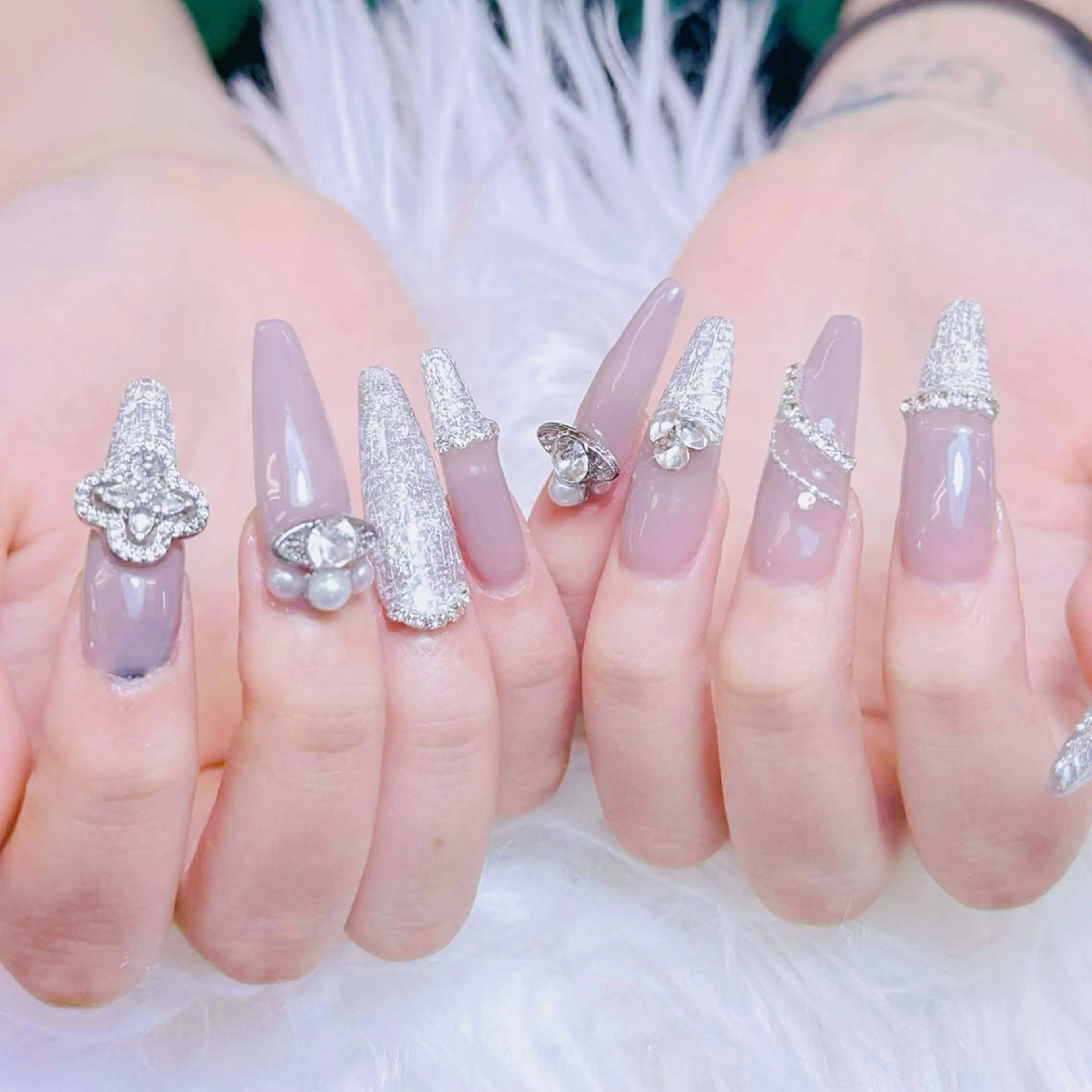 ネイル チークネイル 長さ出し フラッシュネイル フレンチネイル グラデーション ハンドネイル AN NAIL SALONのネイルデザイン