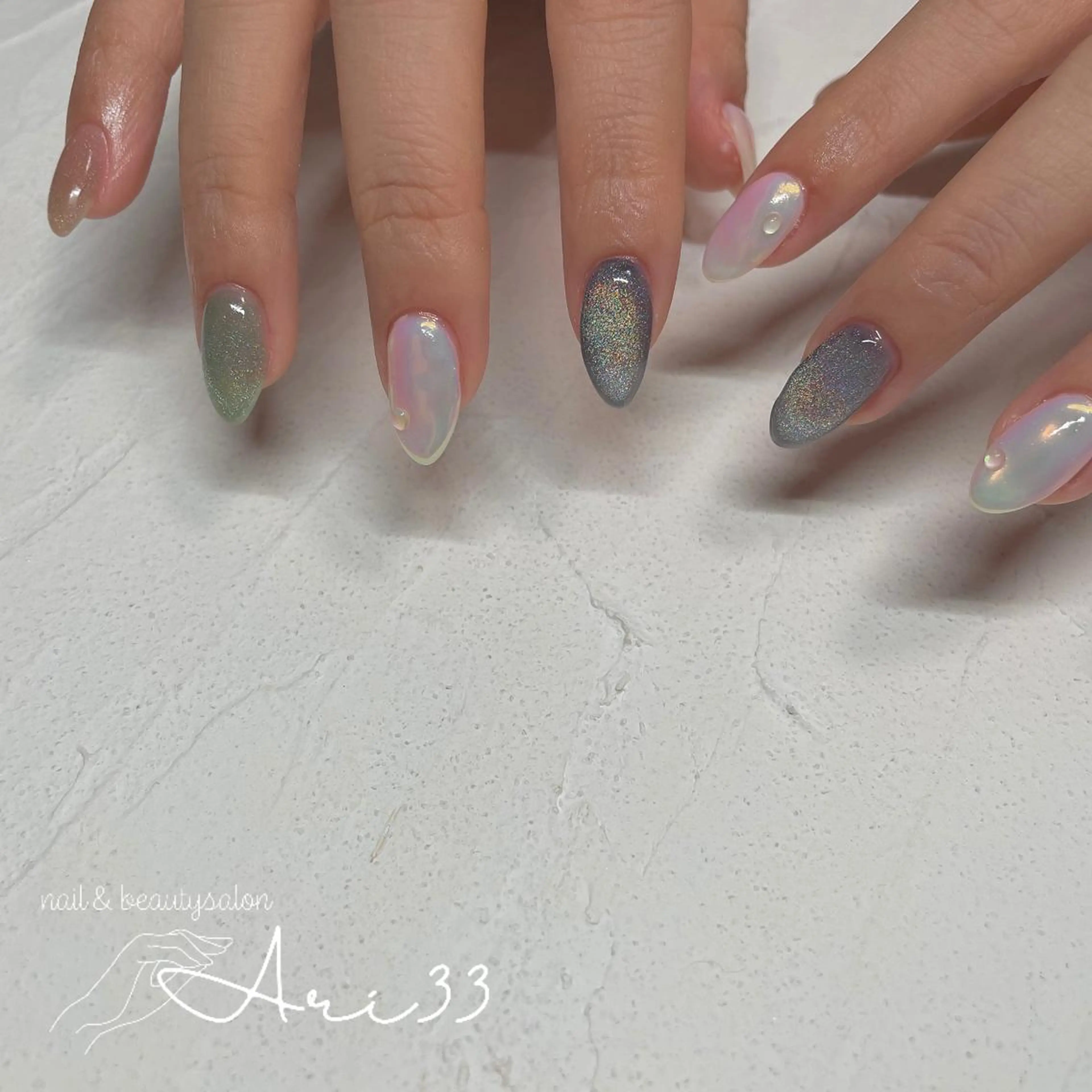 ネイル マグネットネイル ハンドネイル プライベートサロン Ari33nailのネイルデザイン