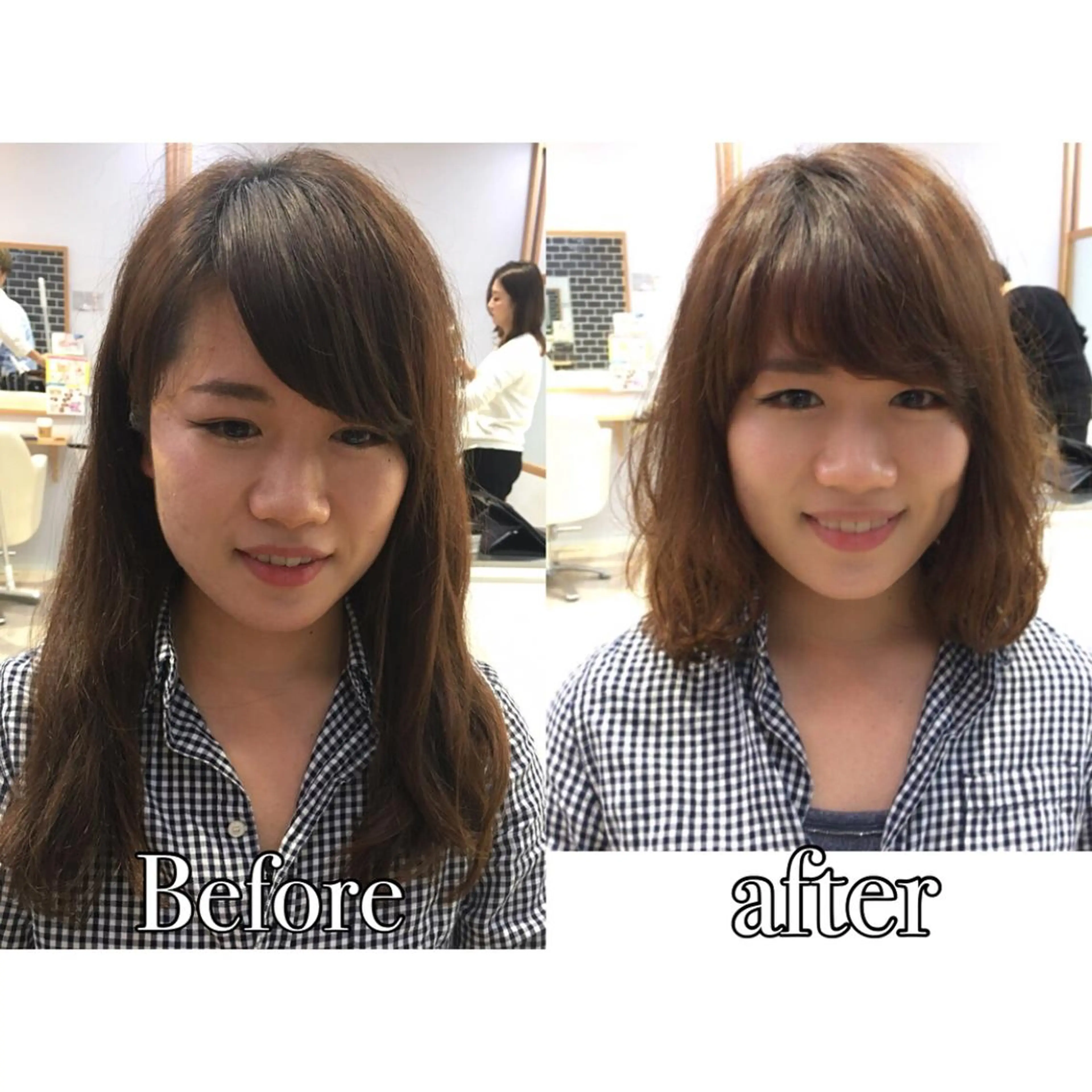ミディアム 小顔カット 中村 美穂のヘアスタイル