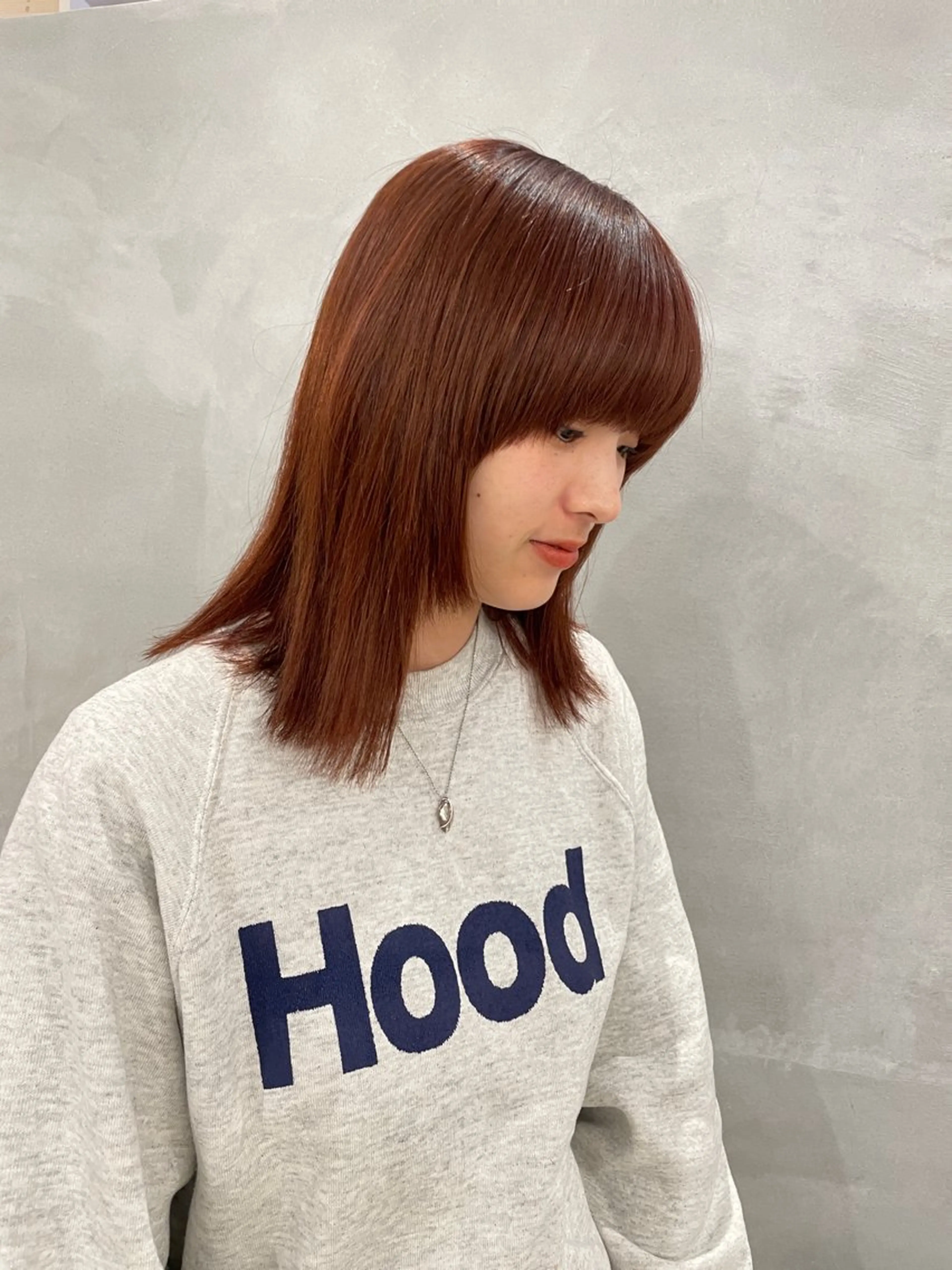 ミディアム カラー 藤原 怜央のヘアスタイル