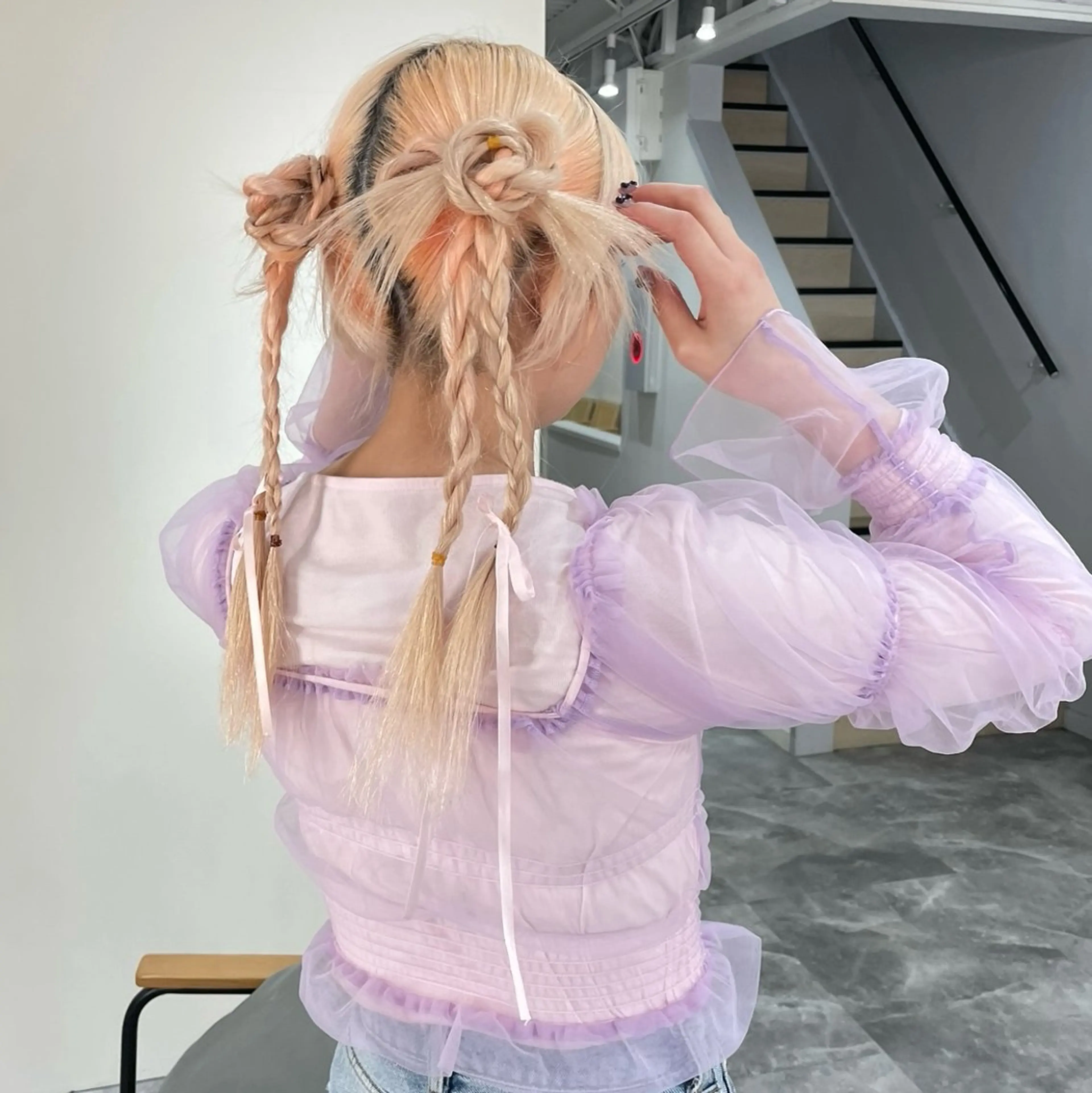 ロング カラー ヘアアレンジ ヘアアレンジ/ 暖色🩵hazukiのヘアスタイル