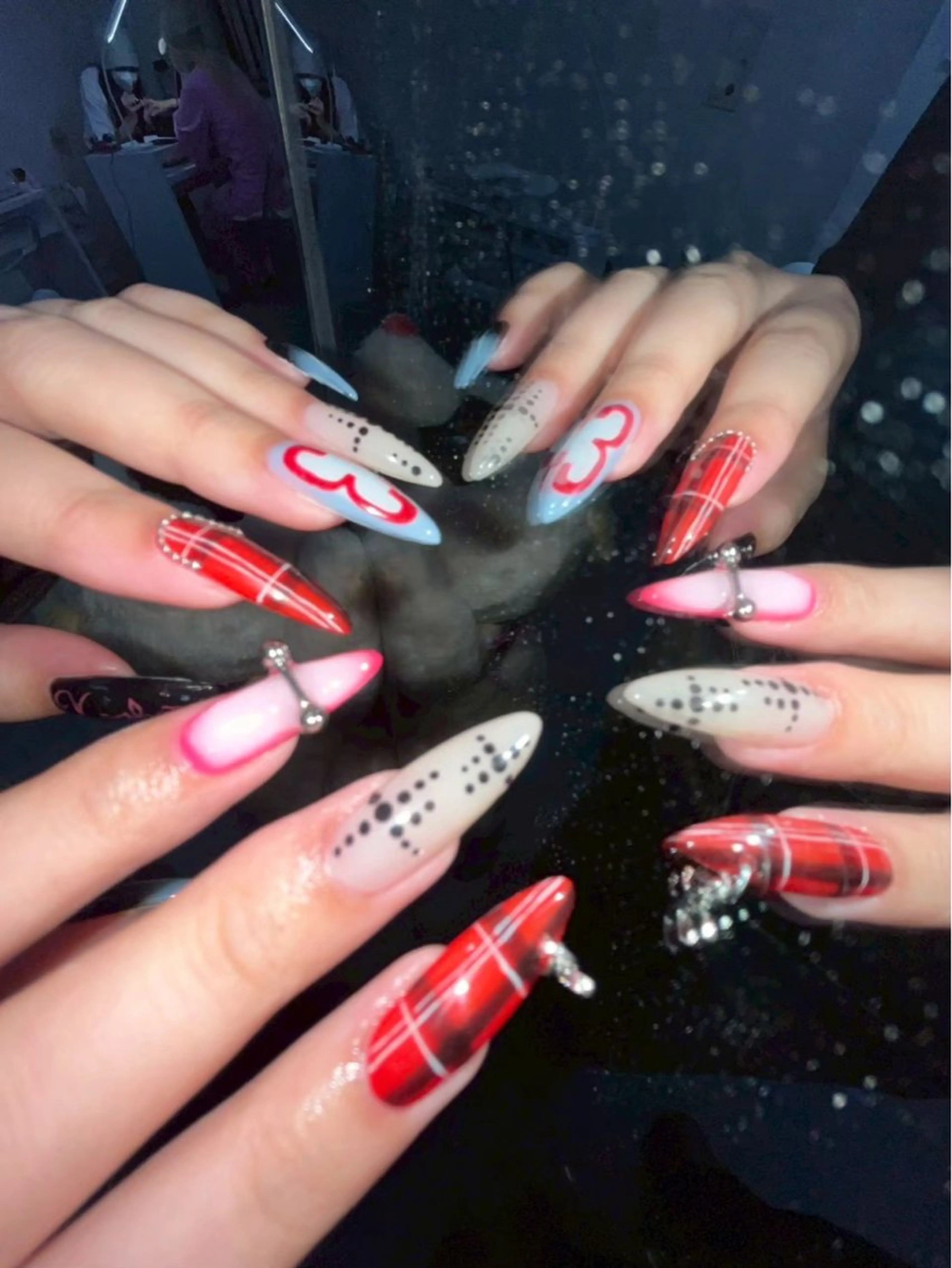 ネイル アートネイル ガーリー ロングネイル ꒰აheaven໒꒱ Cocoのネイルデザイン