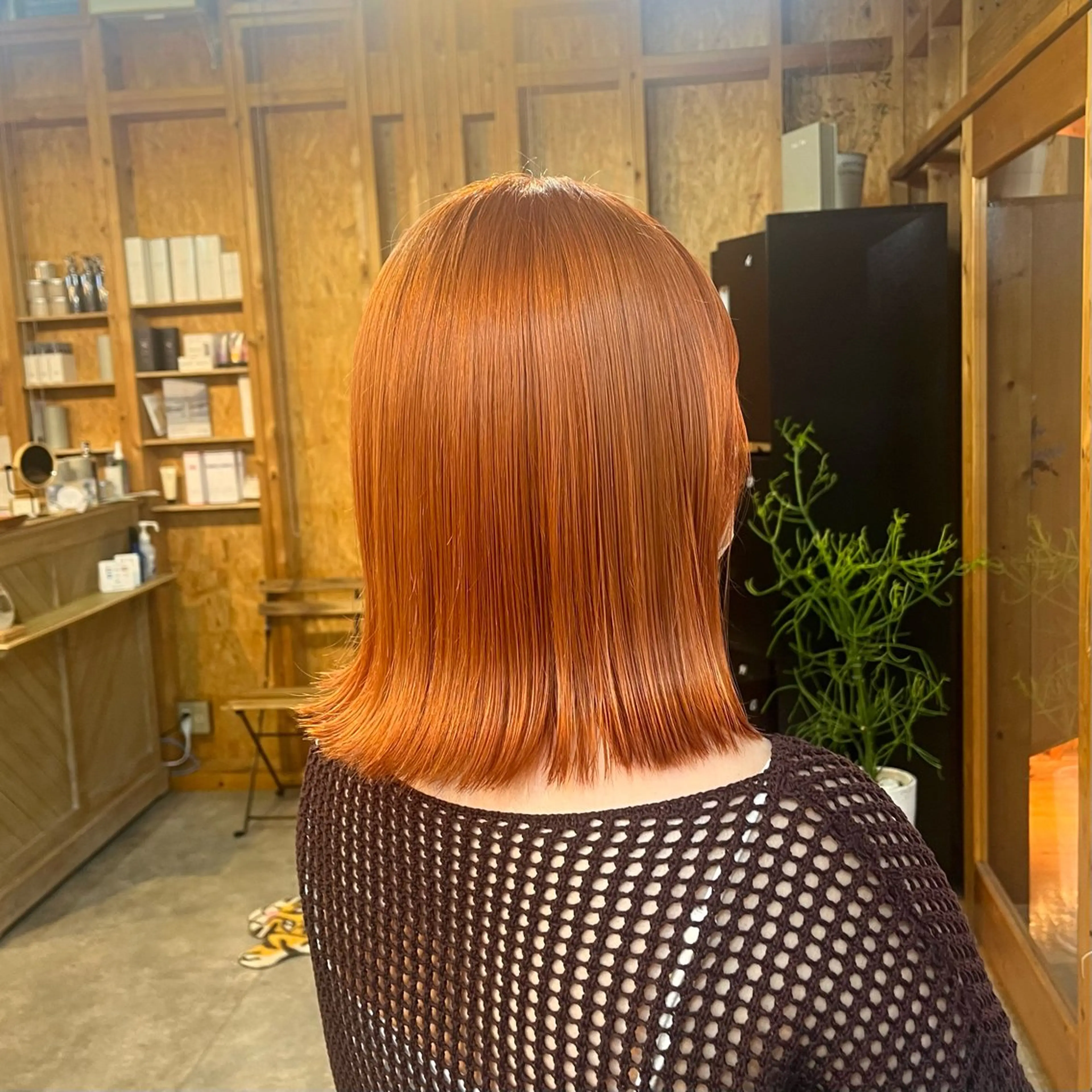 ミディアム カラー まろみ暖色×ボブ ×chia🕯のヘアスタイル