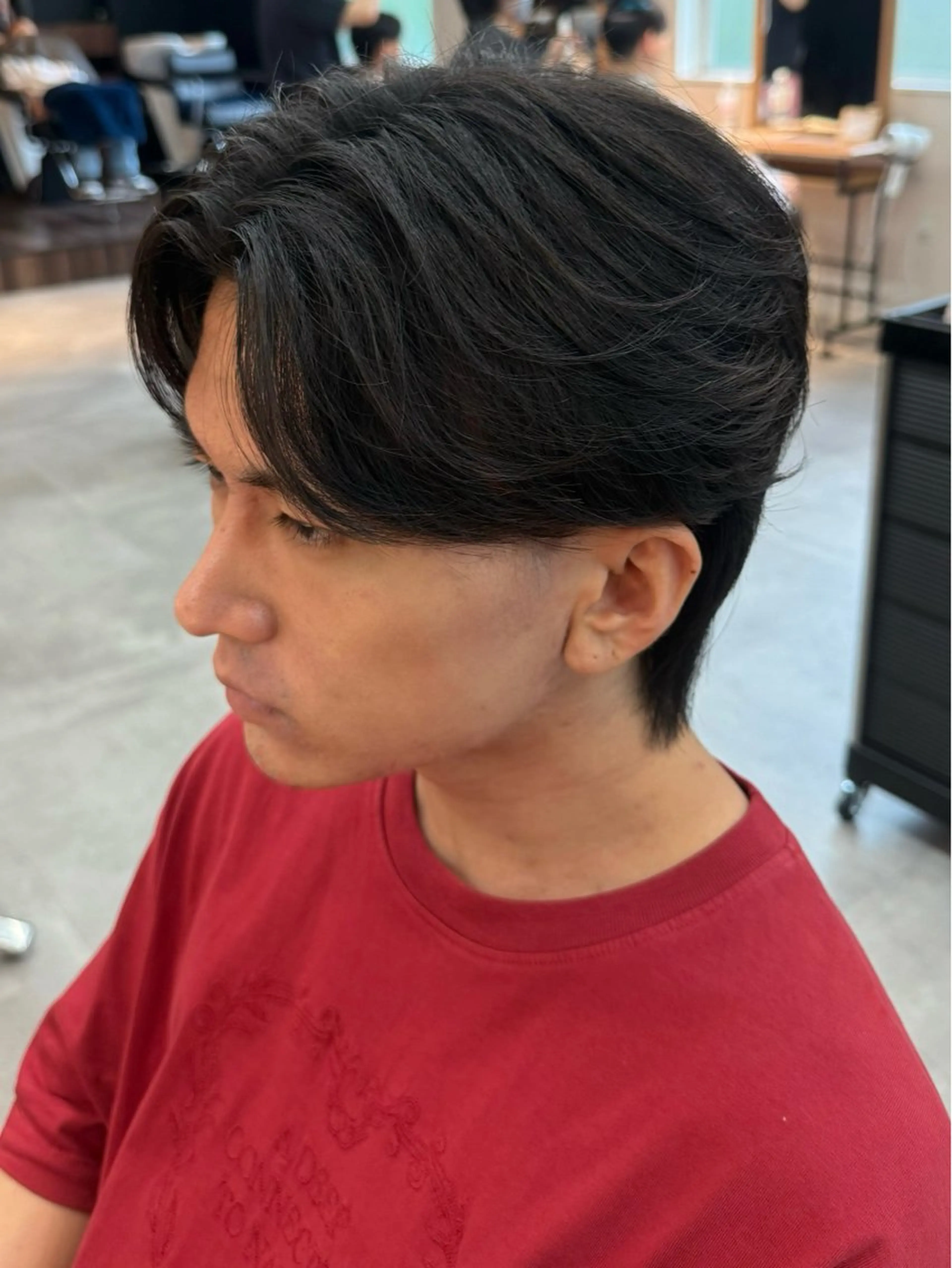 ショート メンズ ダウンパーマ フェザーパーマ カルマパーマ メンズ韓国風 メンズパーマ カット 縮毛矯正 垢抜けへの近道✂️ メンズ縮毛矯正/齊藤のヘアスタイル