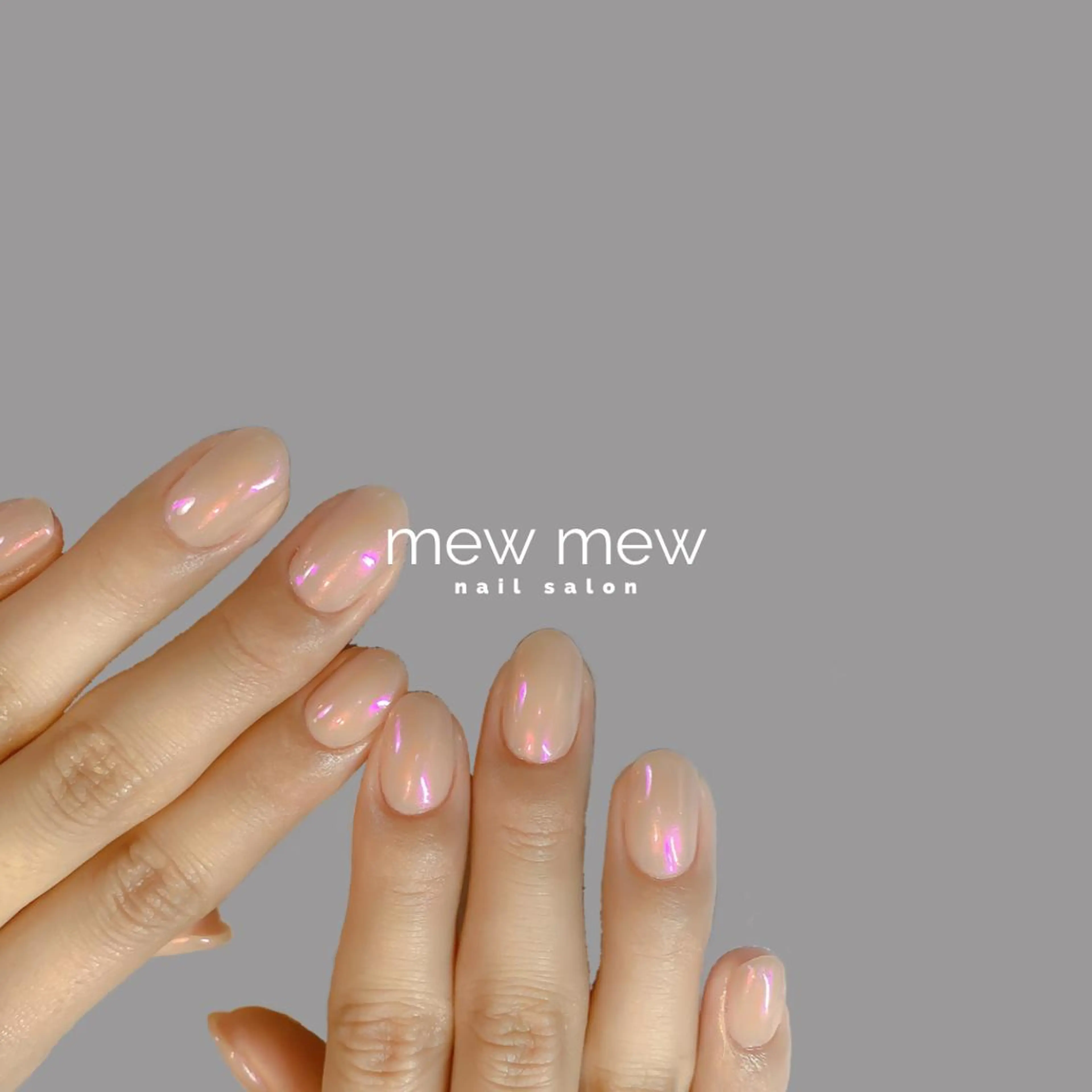 ネイル ミラーネイル ワンカラーネイル パープル mew mew NAIL & EYEのマツエク・マツパデザイン